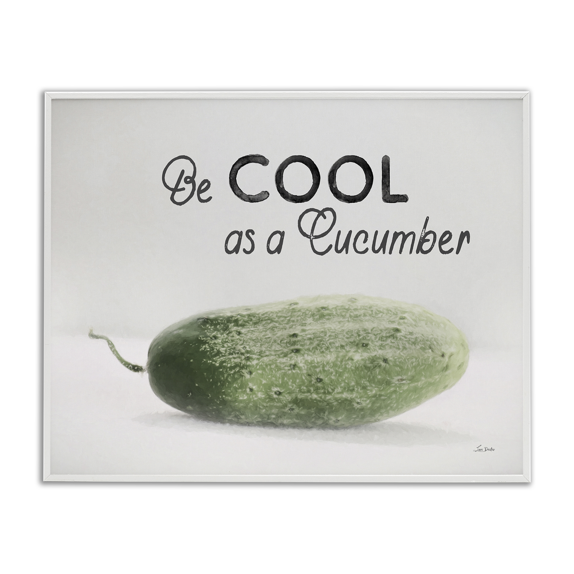 Stupell Industries Cool As A Cucumber Food & Beverage Painting White Framed Art Print Wall Art, 30 x 24