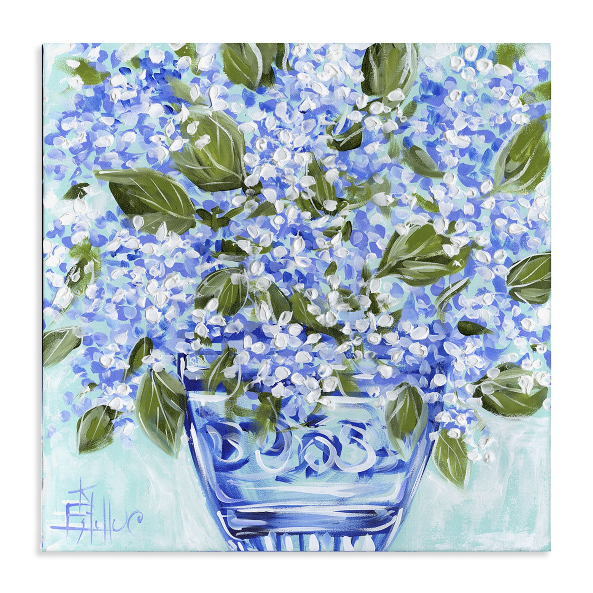 Stupell Industries Cool Bouquets in Blue Vase Canvas Wall Art, design by Estelle Grengs