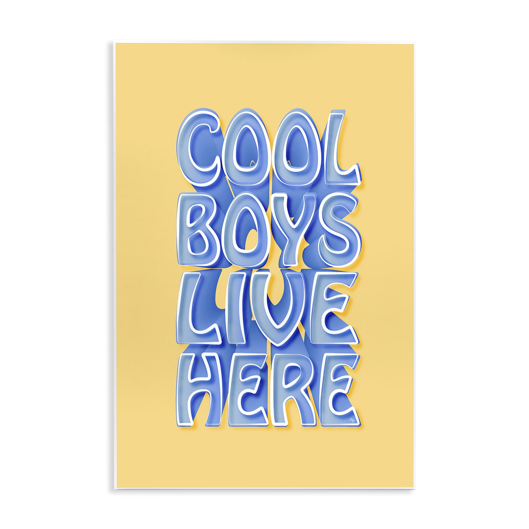 Stupell Industries Cool Boys Live Here Text & Numbers Painting Unframed Art Print Wall Art, 10 x 15