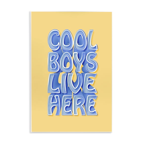 Stupell Industries Cool Boys Live Here Text & Numbers Painting Unframed Art Print Wall Art, 10 x 15