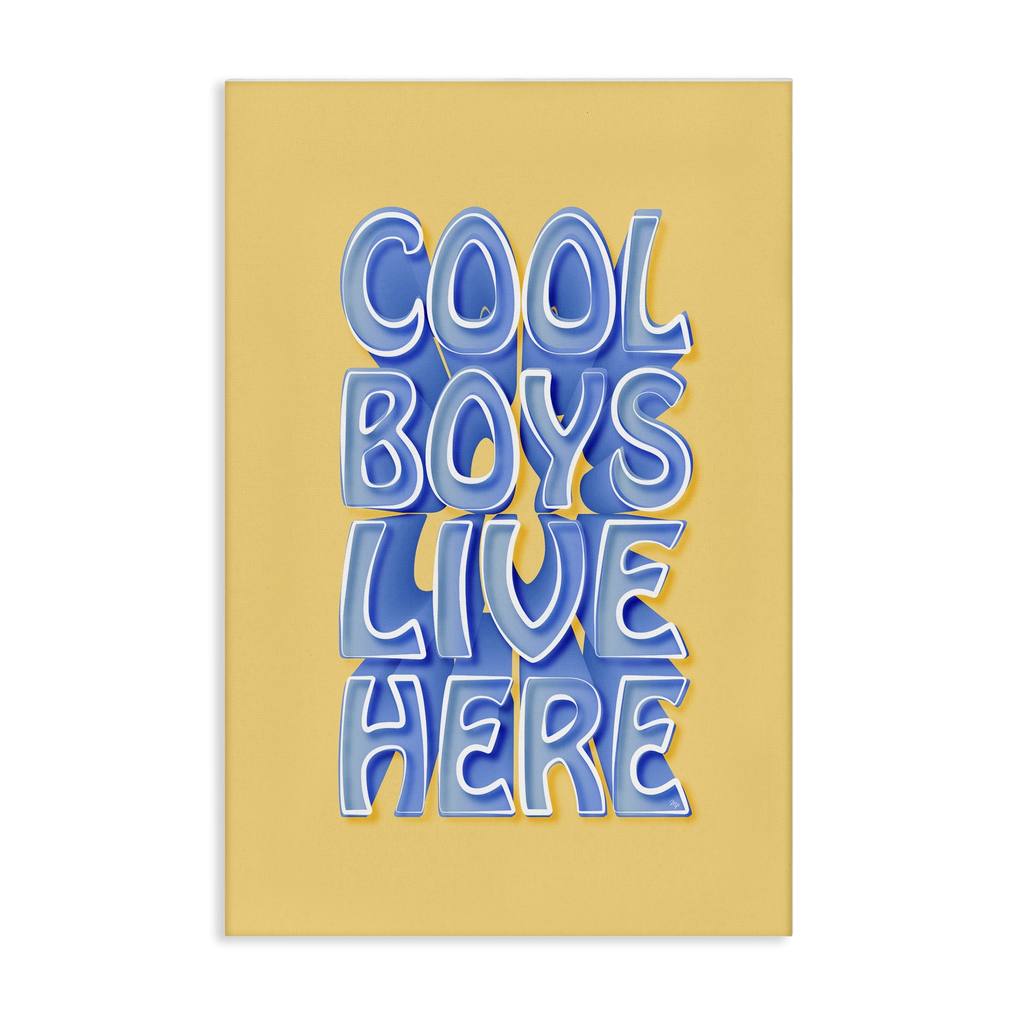 Stupell Industries Cool Boys Live Here Text & Numbers Painting Wrapped Canvas Art Print Wall Art, 20 x 30