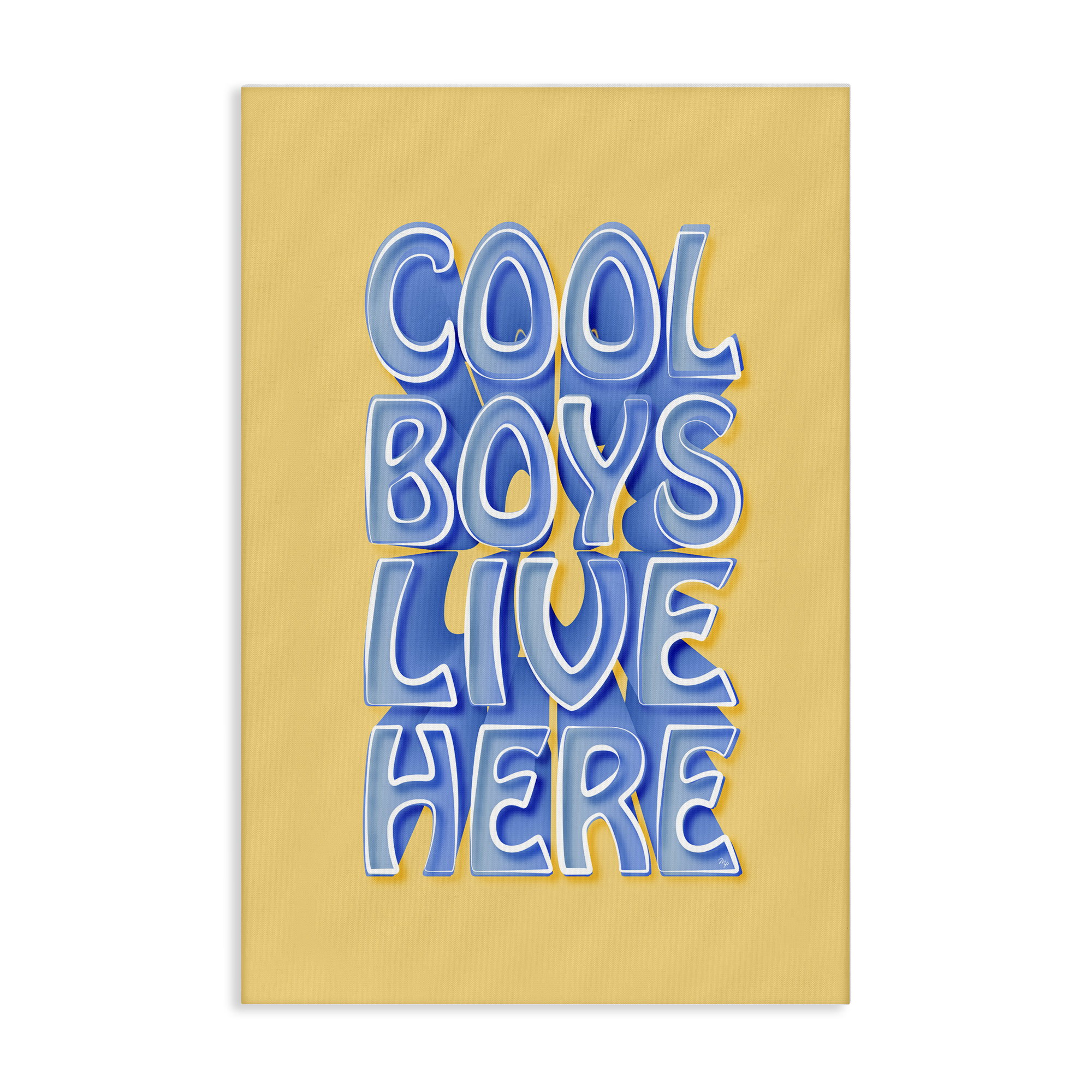 Stupell Industries Cool Boys Live Here Text & Numbers Painting Wrapped Canvas Art Print Wall Art, 30 x 45
