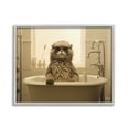 thumbnail image 1 of Stupell Industries Cool Cat in Bathtub Animals & Insects Painting Gray Framed Art Print Wall Art, 30 x 24, 1 of 9