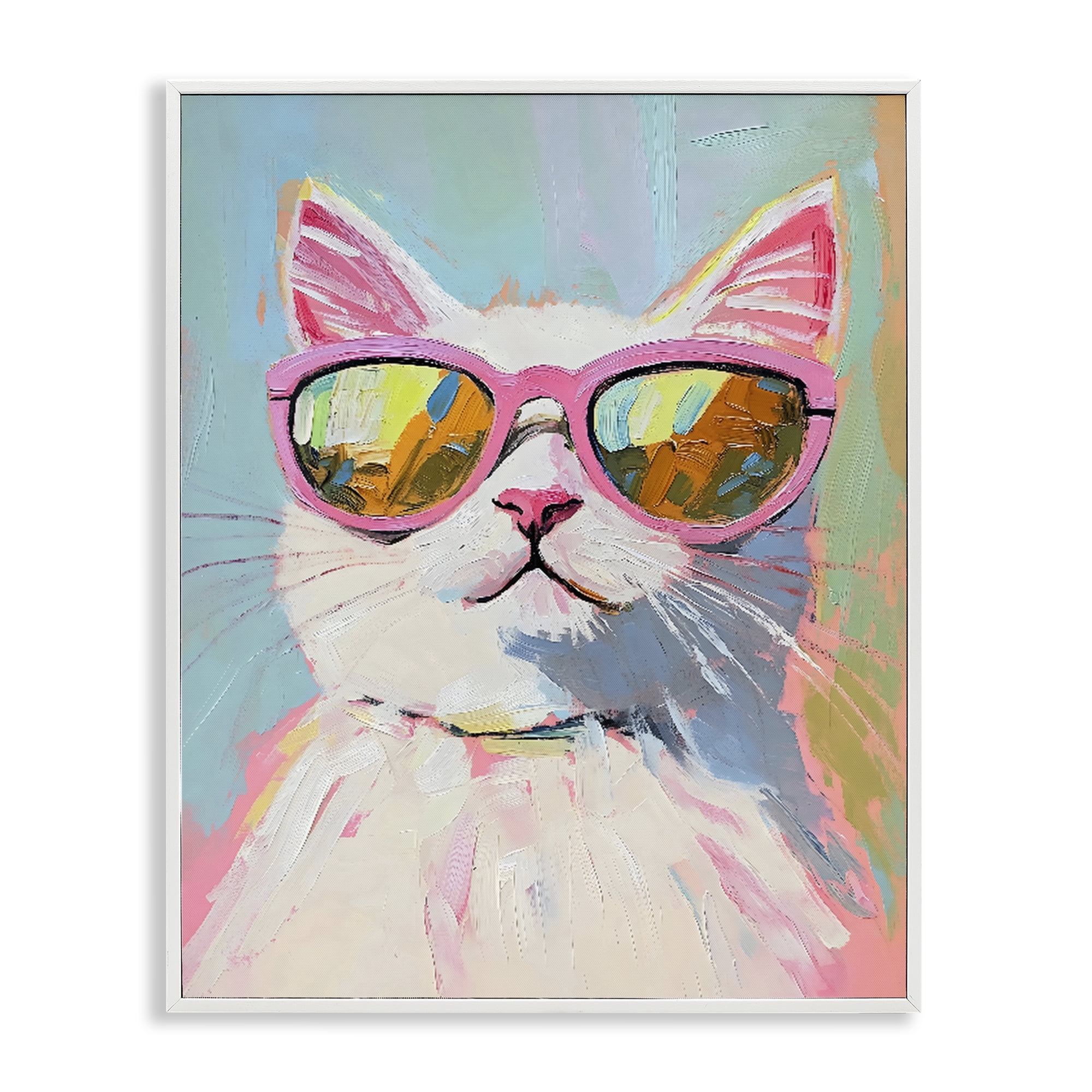 Stupell Industries Cool Cat in Sunglasses White Framed Giclee Art, design by The Prints Vibe