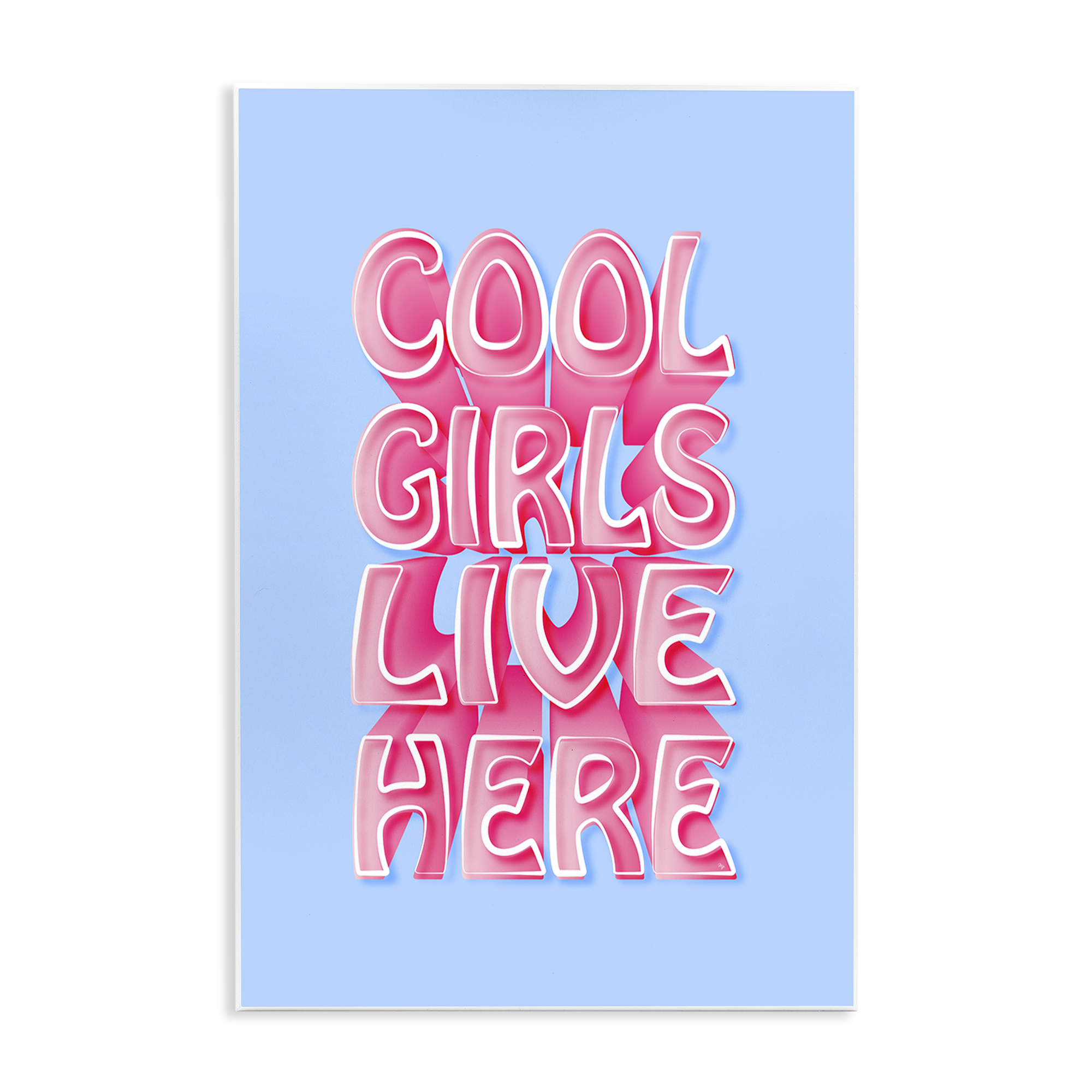 Stupell Industries Cool Girls Live Here Text & Numbers Painting Unframed Art Print Wall Art, 10 x 15