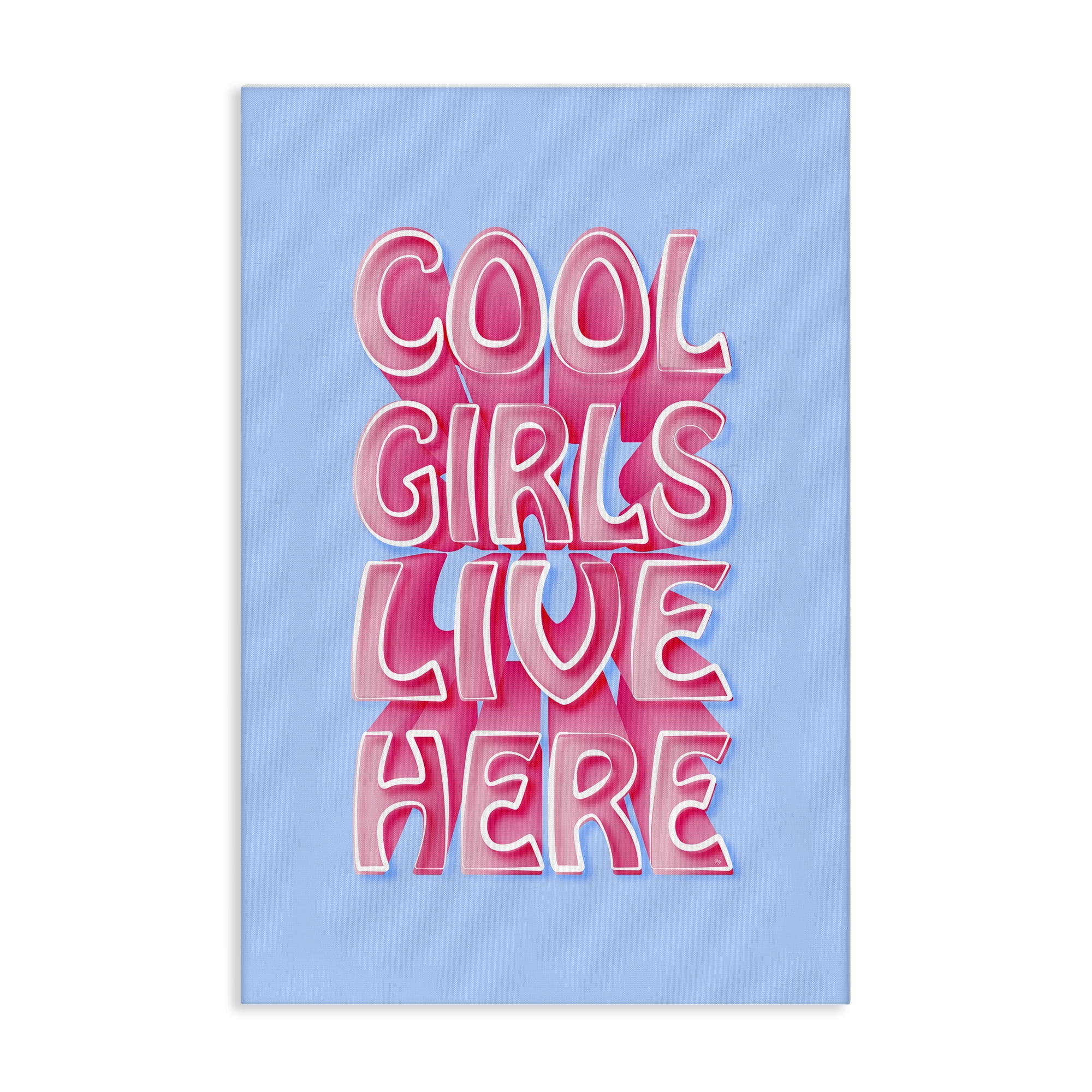 Stupell Industries Cool Girls Live Here Text & Numbers Painting Wrapped Canvas Art Print Wall Art, 16 x 24