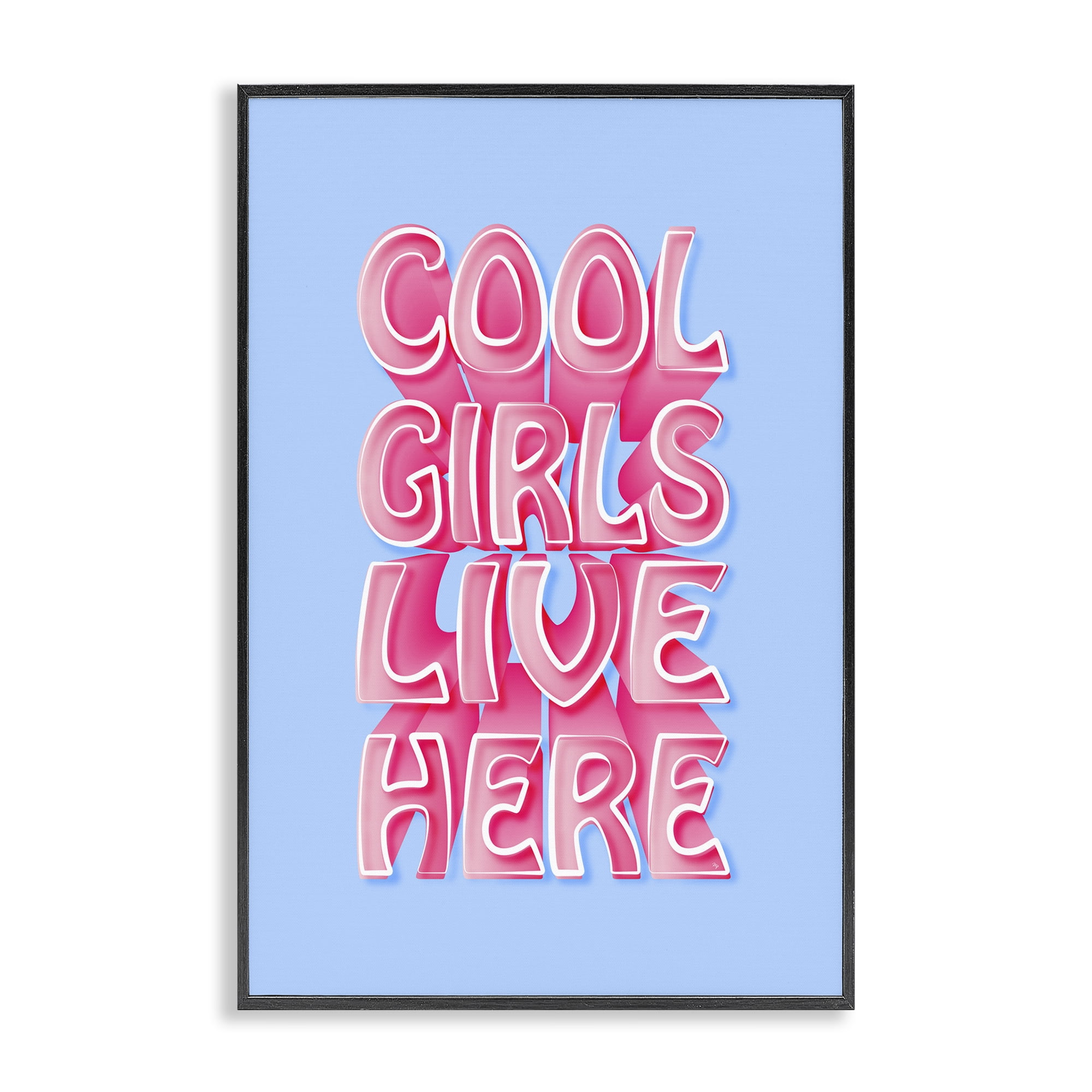 Stupell Industries Cool Girls Live Here Typography Painting Black Framed Art Print Wall Art, 20 x 30