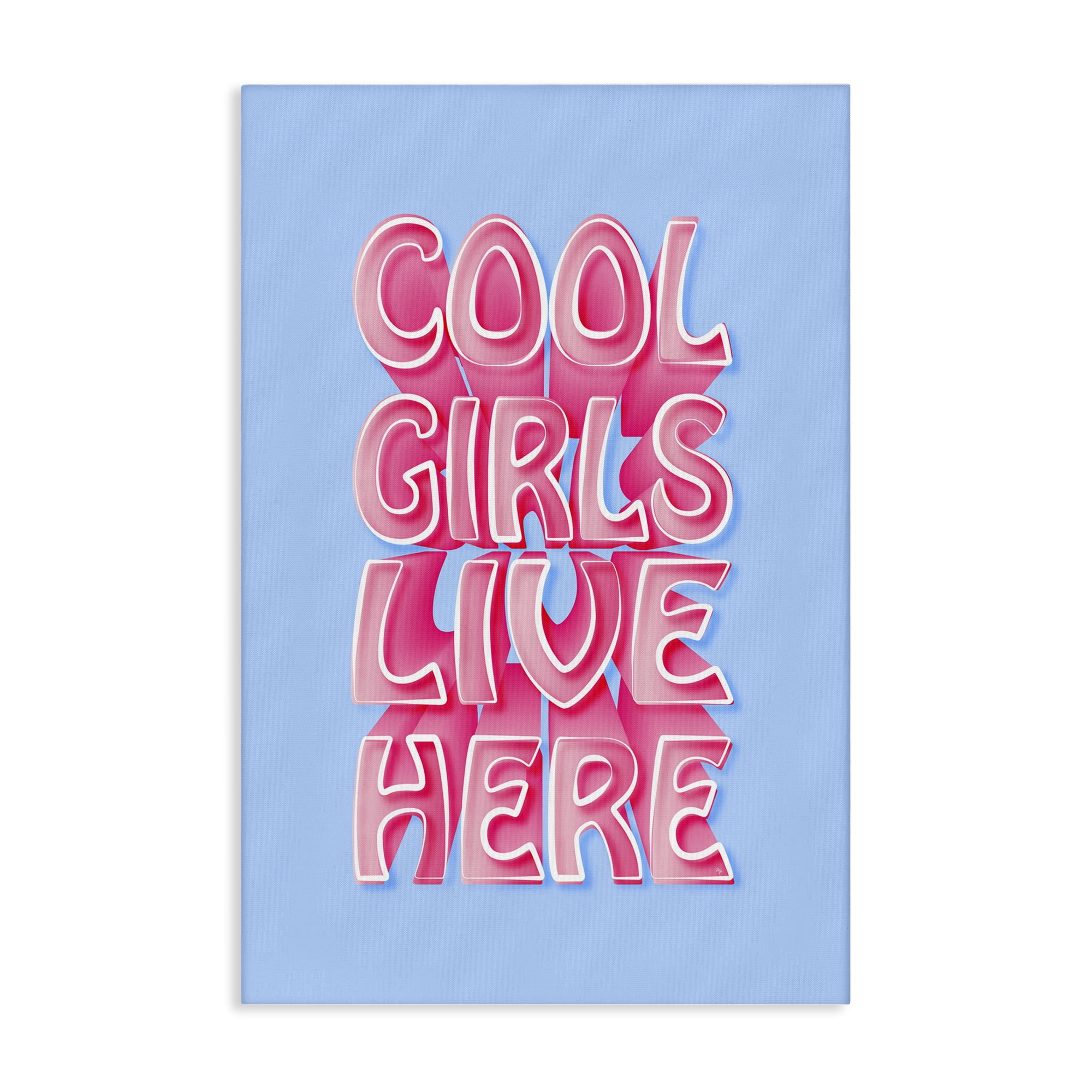 Stupell Industries Cool Girls Live Here Typography Painting Gallery Wrapped Canvas Art Print Wall Art, 16 x 24