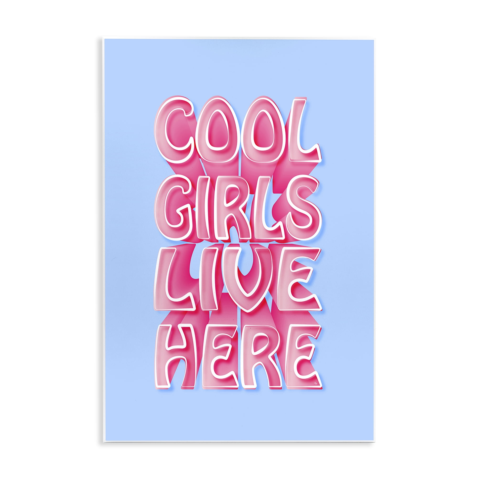 Stupell Industries Cool Girls Live Here Typography Painting Unframed Art Print Wall Art, 13 x 19