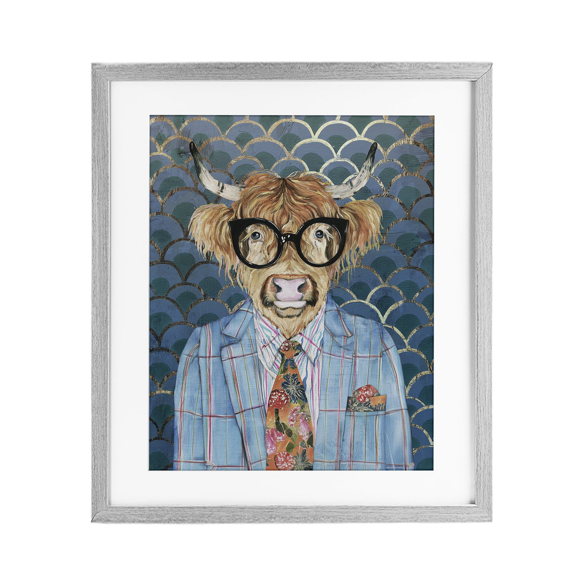 Stupell Industries Cool Highlander Portrait Gray Framed Print Under Glass, design by Svetlana Aleynikova