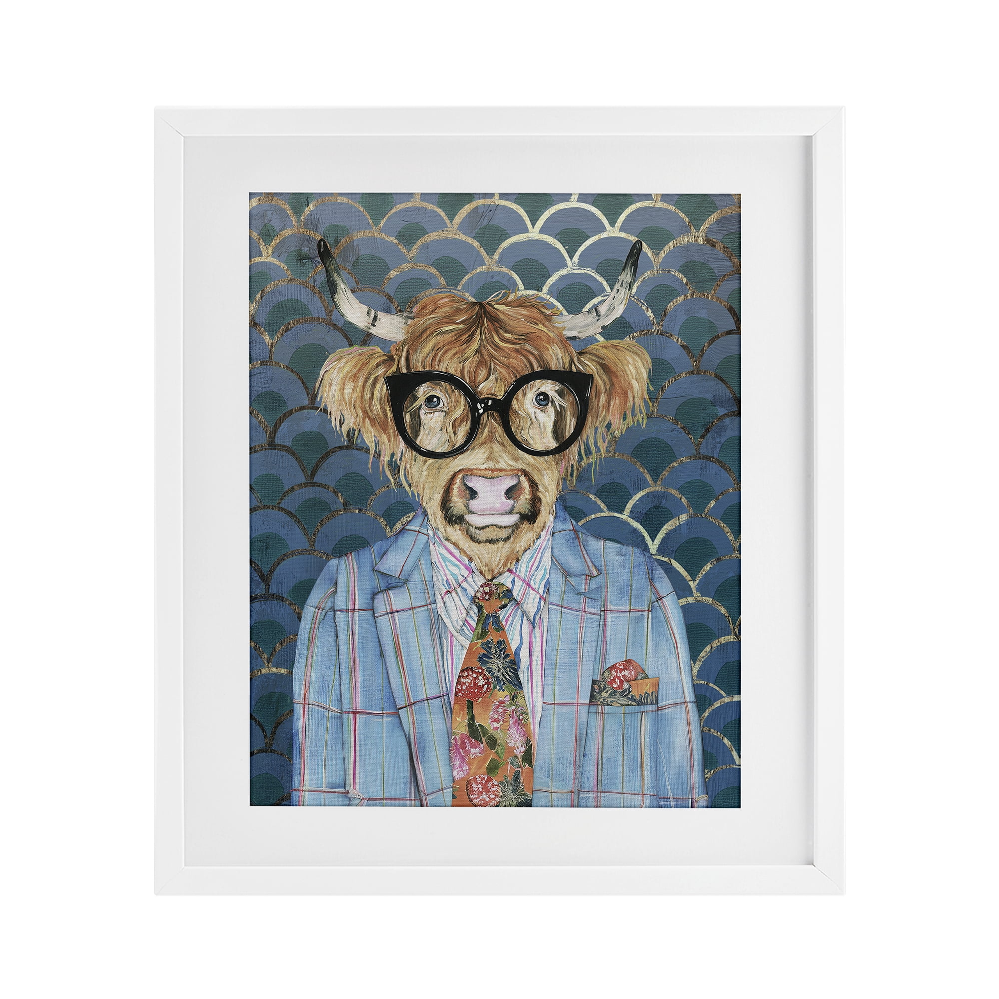 Stupell Industries Cool Highlander Portrait White Framed Print Under Glass, design by Svetlana Aleynikova