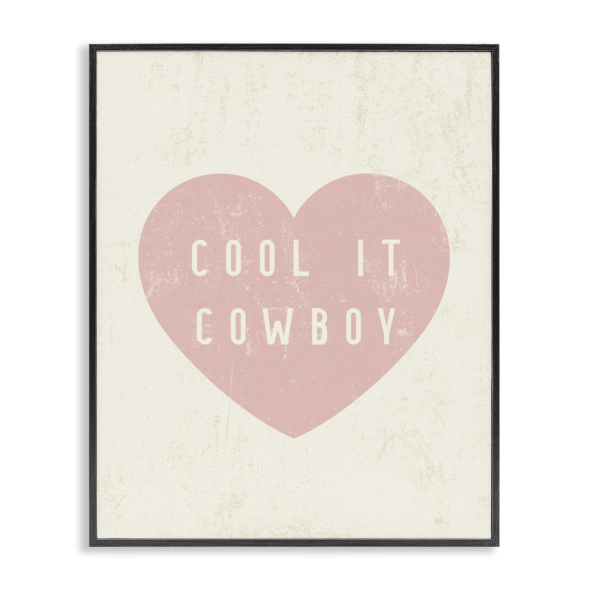 Stupell Industries Cool It Cowboy Heart Text & Numbers Painting Black Framed Art Print Wall Art, 16 x 20