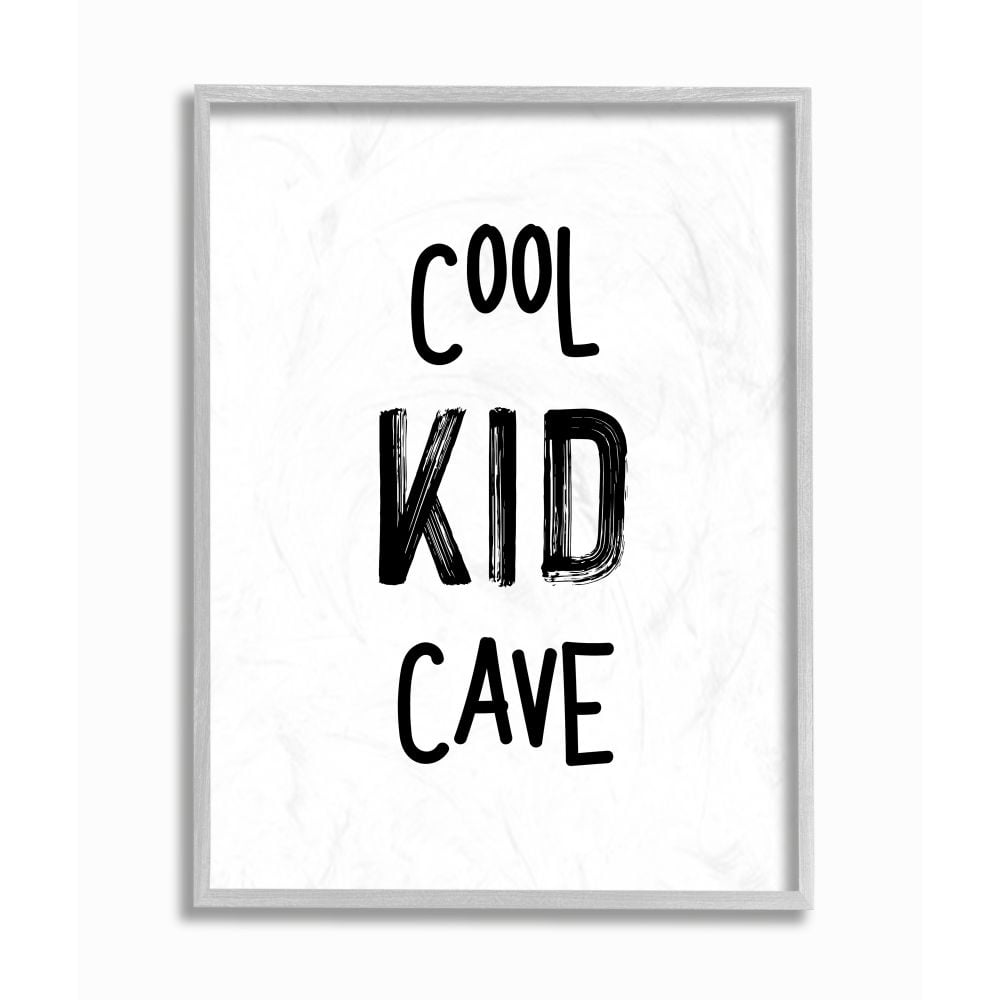 Stupell Industries Cool Kid Cave Minimal Design Black and White Designed by Seven Trees Design