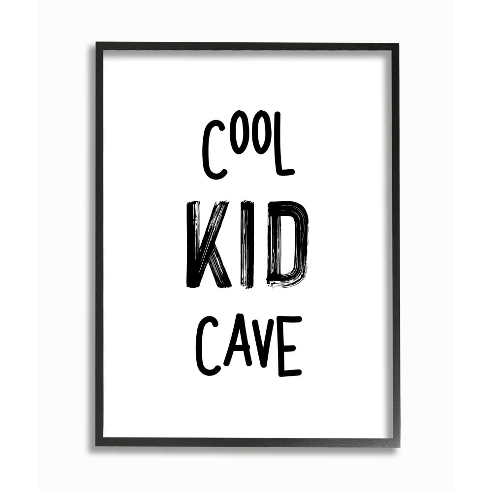 Stupell Industries Cool Kid Cave Minimal Design Black and White Designed by Seven Trees Design