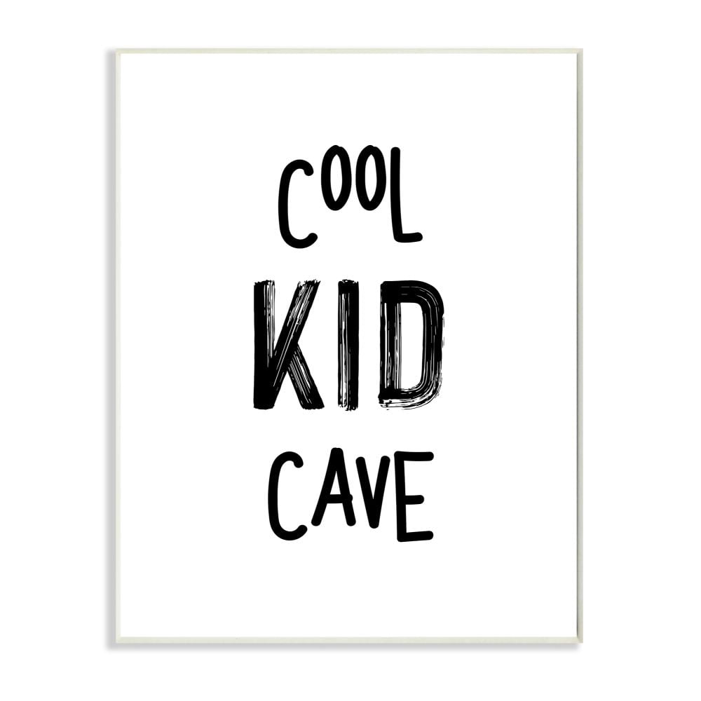 Stupell Industries Cool Kid Cave Minimal Design Black and White Graphic Art Unframed Art Print Wall Art, 10x15, by Seven Trees Design