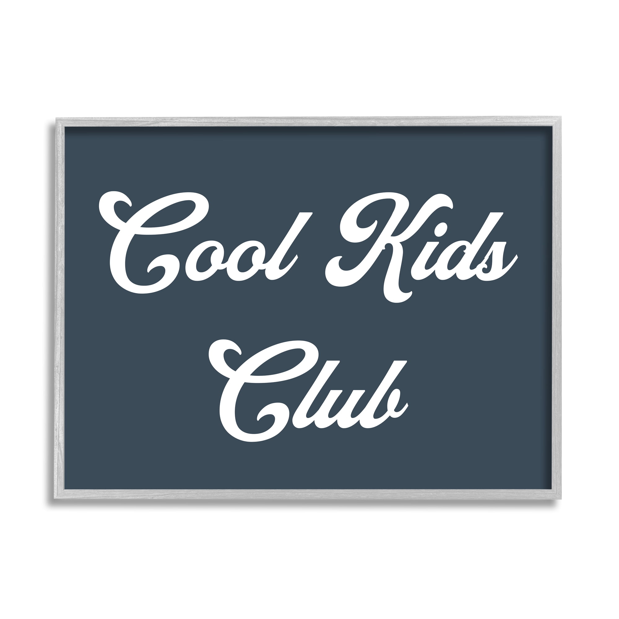 Stupell Industries Cool Kids Club Phrase Retro Typography Blue White, 14 x 11, Design by Daphne Polselli