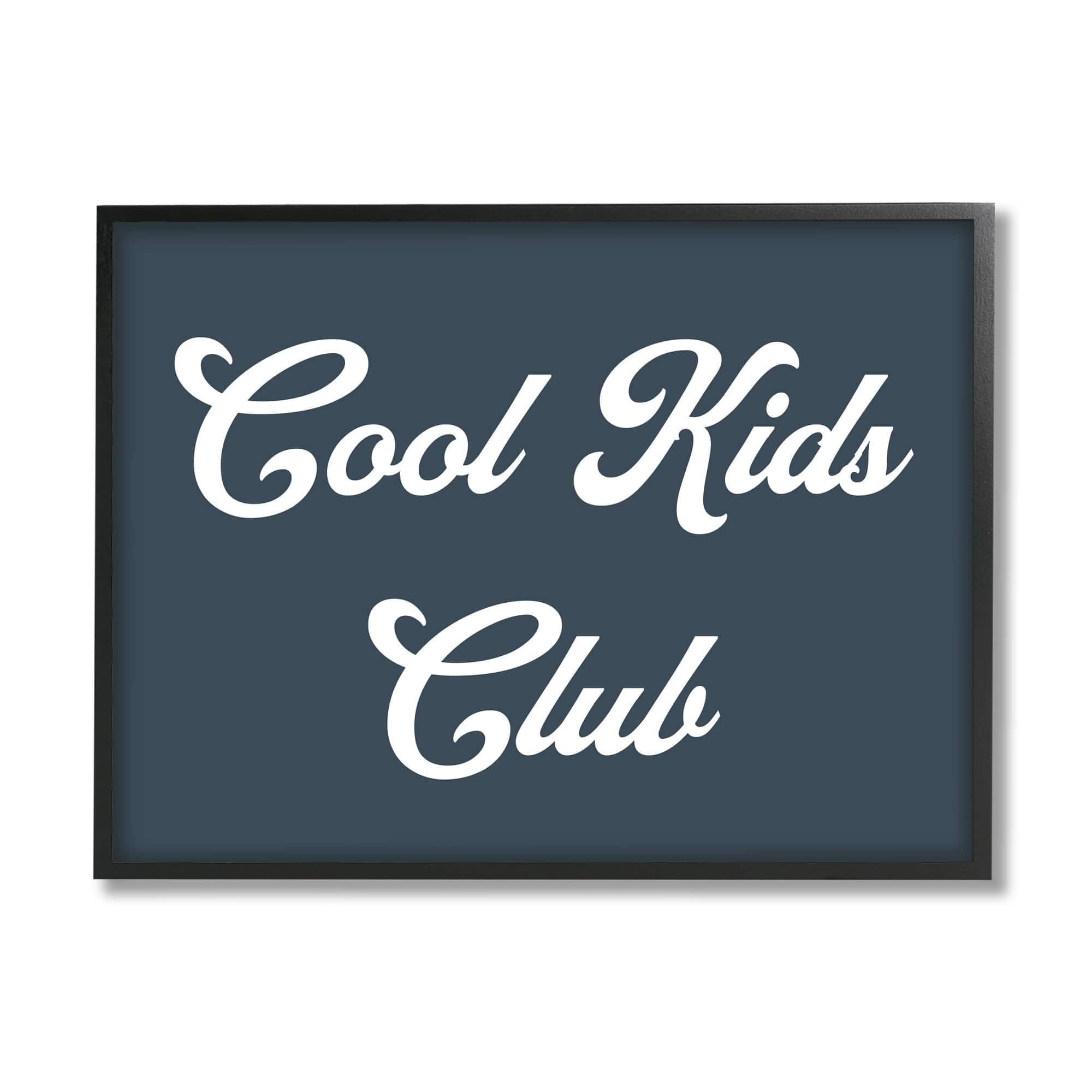 Stupell Industries Cool Kids Club Phrase Retro Typography Blue White, 30 x 24, Design by Daphne Polselli