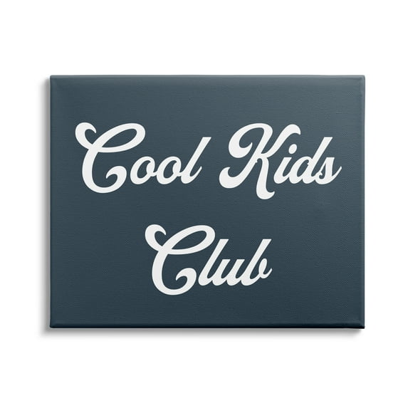 Stupell Industries Cool Kids Club Phrase Retro Typography Blue White, 48 x 36, Design by Daphne Polselli