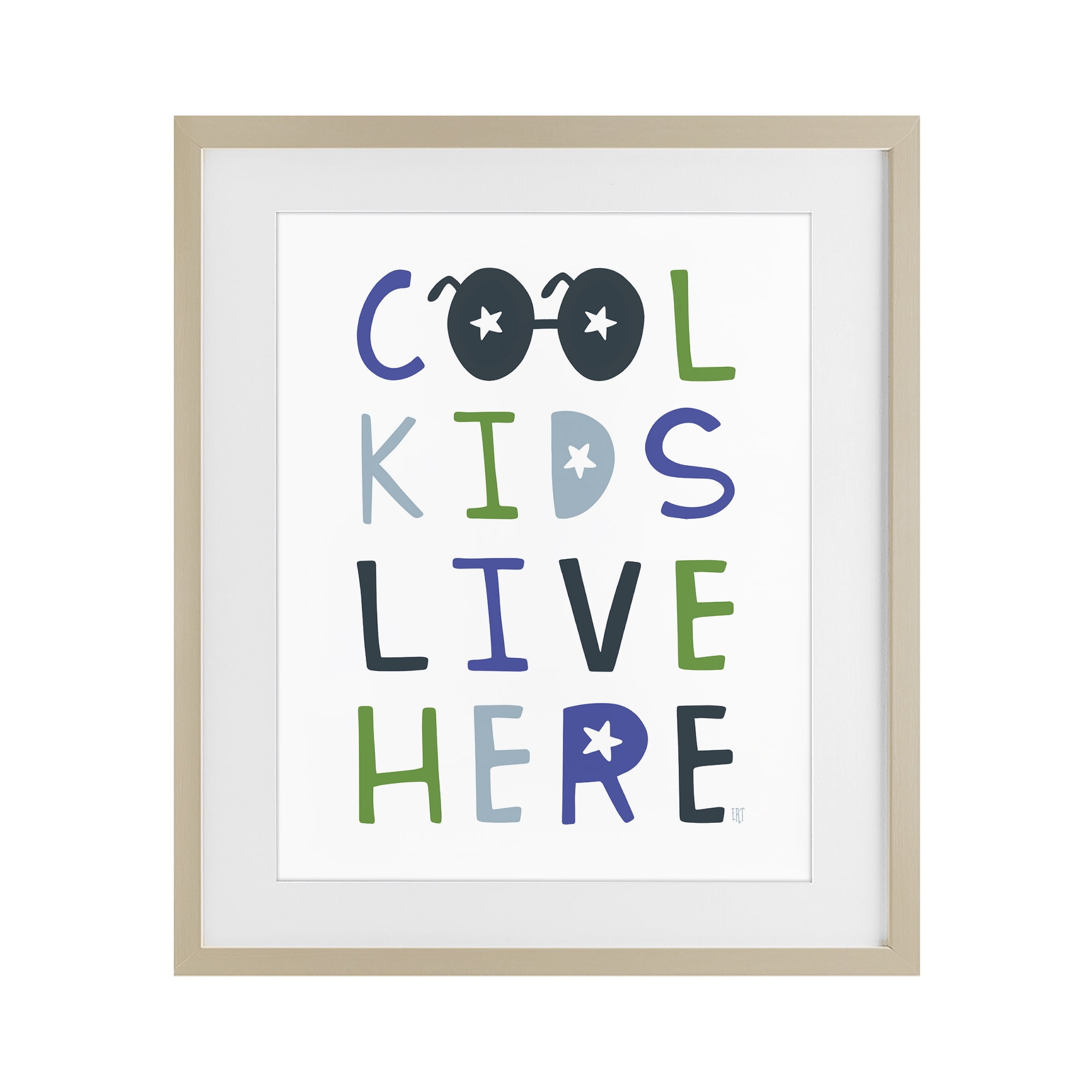Stupell Industries Cool Kids Live Here Birch Framed Print Under Glass, design by Elizabeth Tyndall