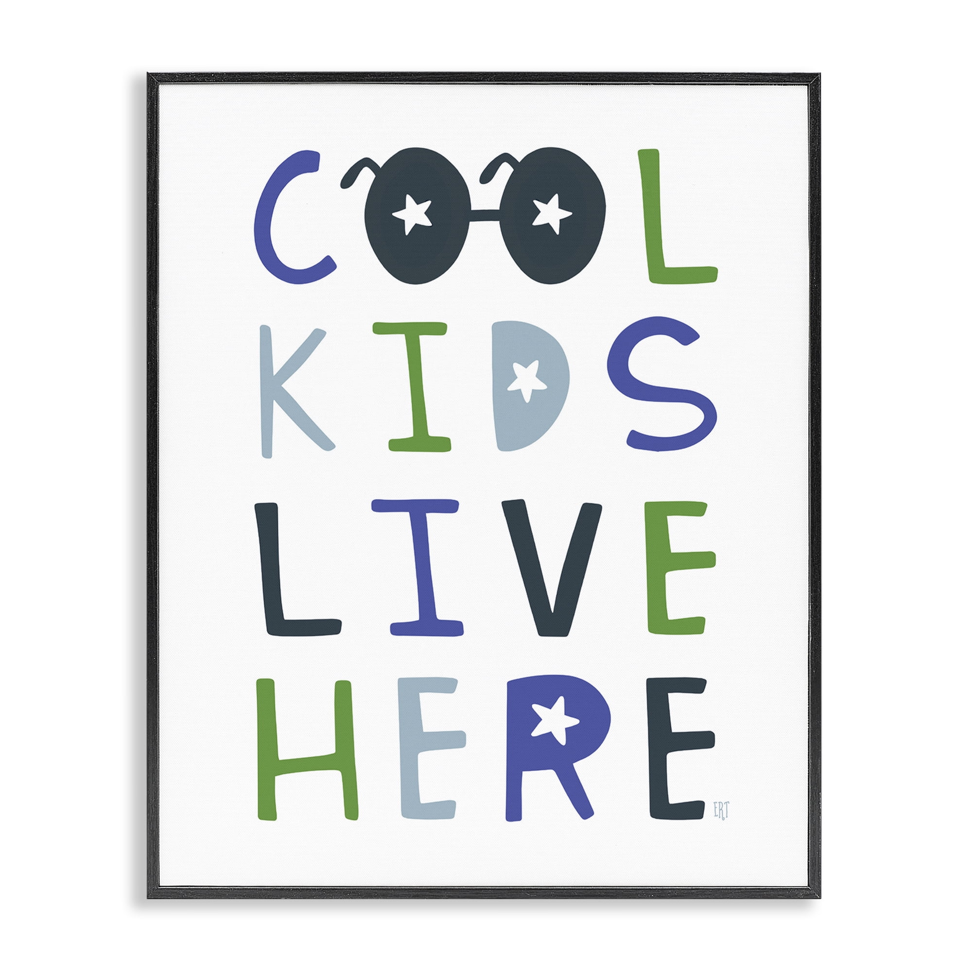 Stupell Industries Cool Kids Live Here Black Framed Giclee Art, design by Elizabeth Tyndall