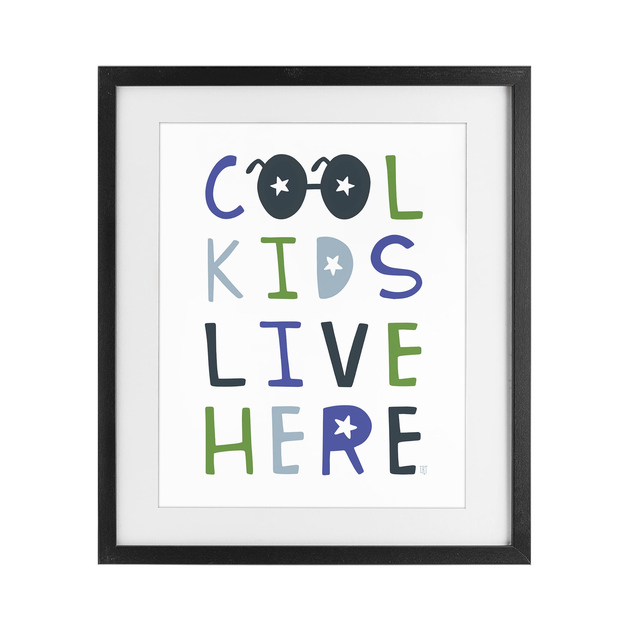 Stupell Industries Cool Kids Live Here Black Framed Print Under Glass, design by Elizabeth Tyndall