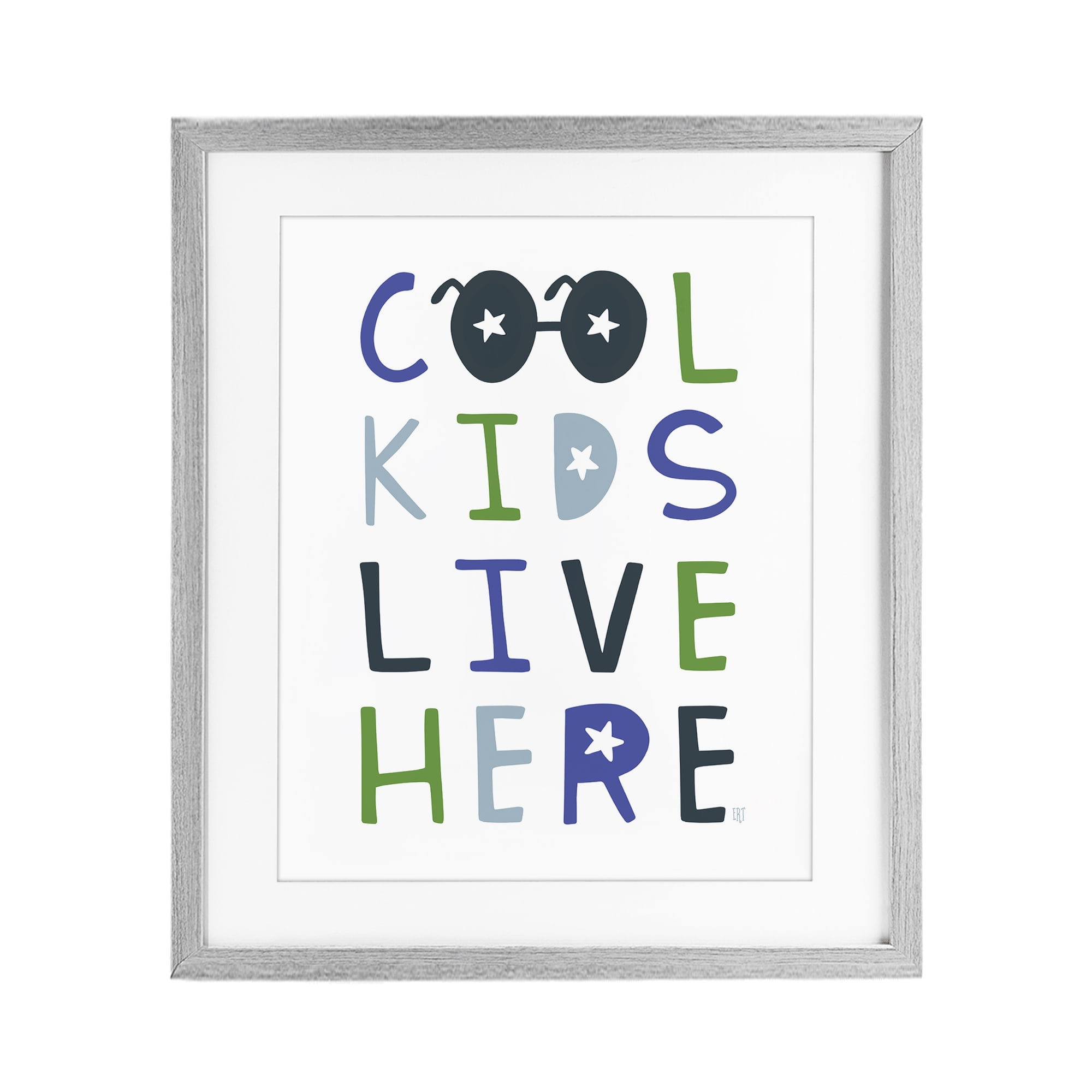 Stupell Industries Cool Kids Live Here Gray Framed Print Under Glass, design by Elizabeth Tyndall