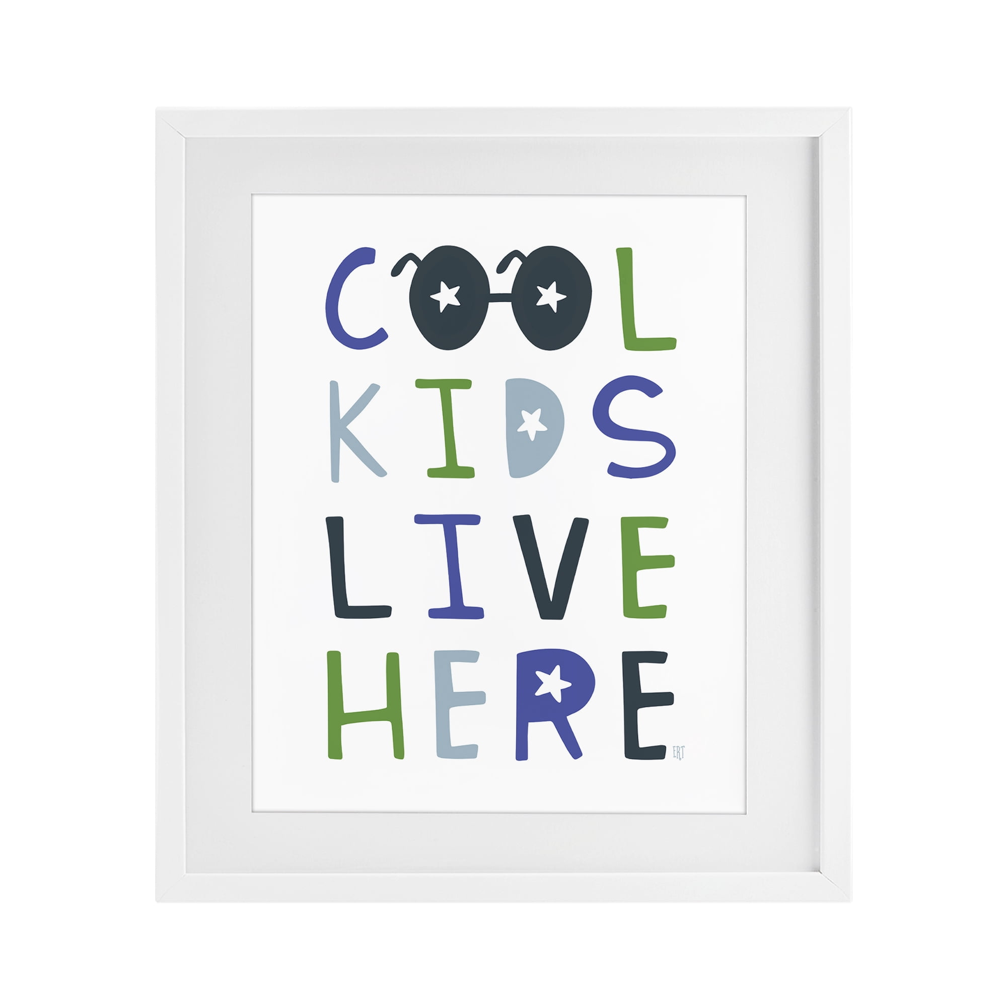 Stupell Industries Cool Kids Live Here White Framed Print Under Glass, design by Elizabeth Tyndall