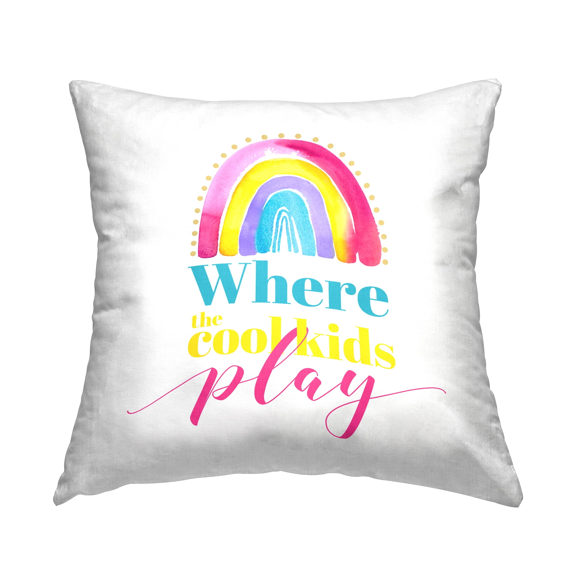 Stupell Industries Cool Kids Play Phrase Square Decorative Printed Throw Pillow, 18 x 18