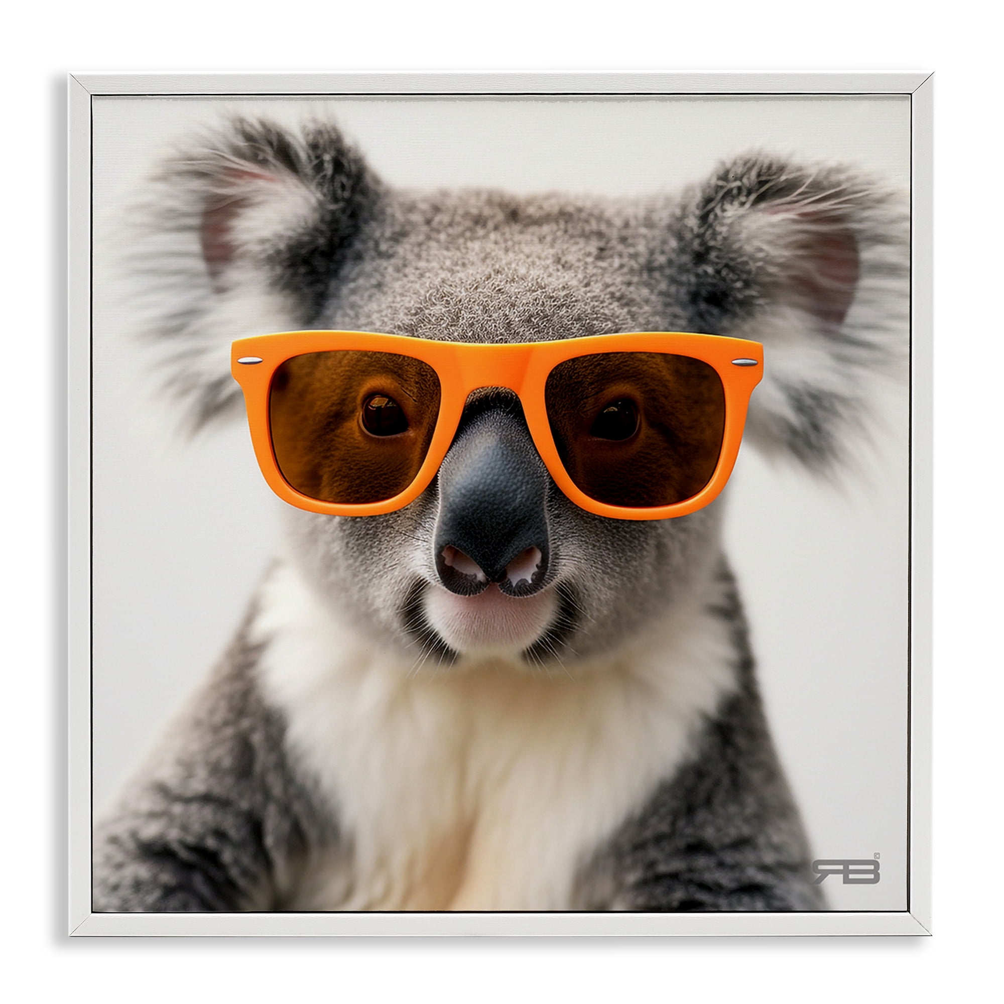 Stupell Industries Cool Koala & Glasses Animals Painting White Framed Art Print Wall Art, 17 x 17