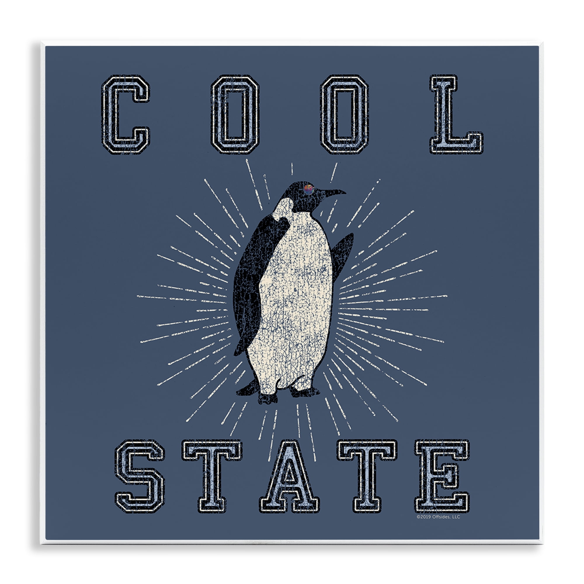 Stupell Industries Cool Penguin State Varsity Animals Painting Unframed Art Print Wall Art, 12 x 12