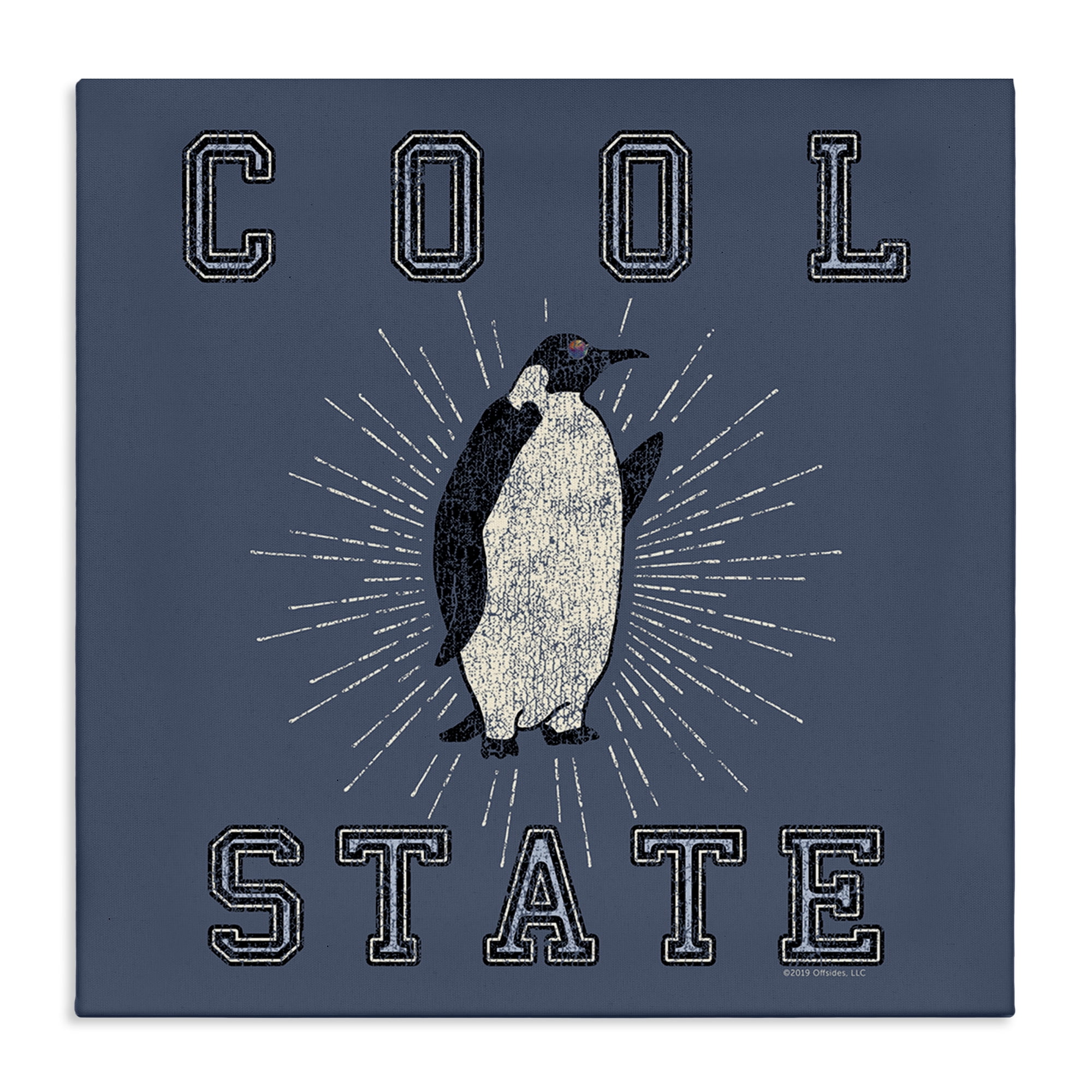 Stupell Industries Cool Penguin State Varsity Animals Painting Wrapped Canvas Art Print Wall Art, 30 x 30