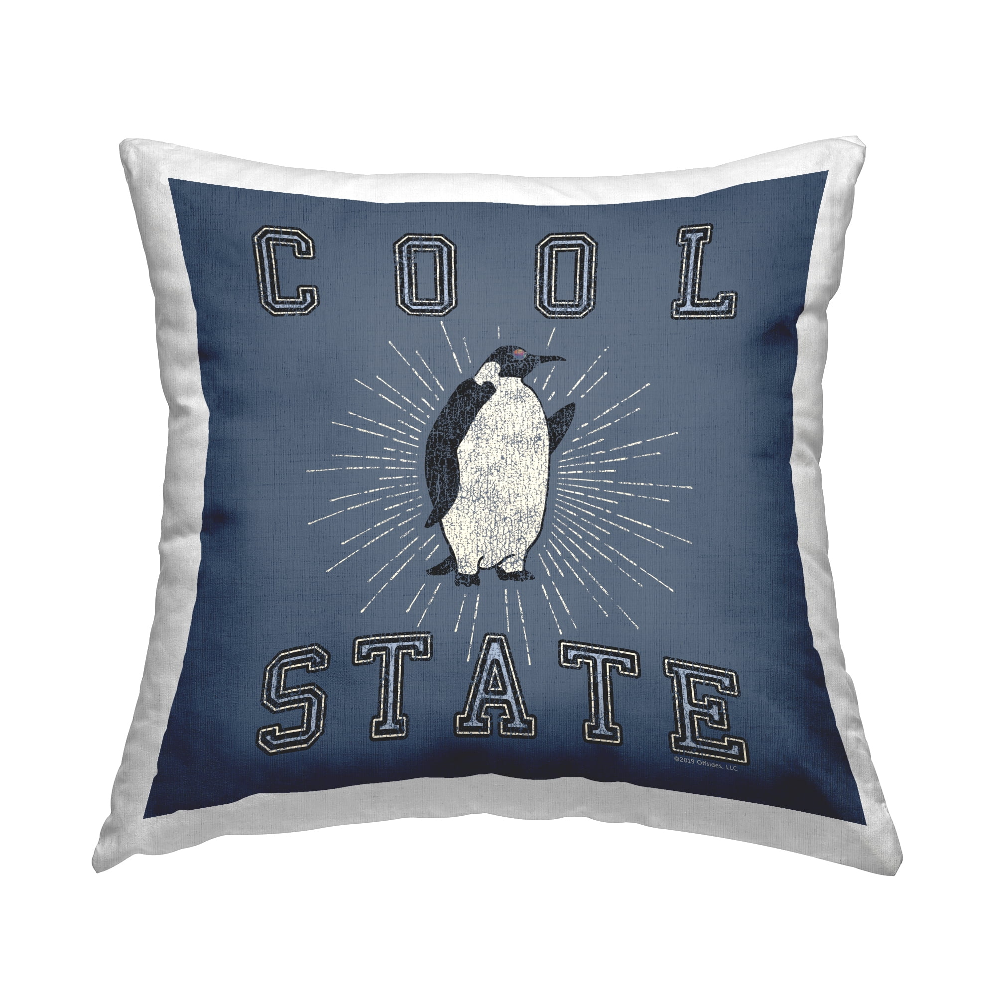 Stupell Industries Cool Penguin State Varsity Decorative Printed Throw Pillow Design by Spirit Animals/Life Is High.