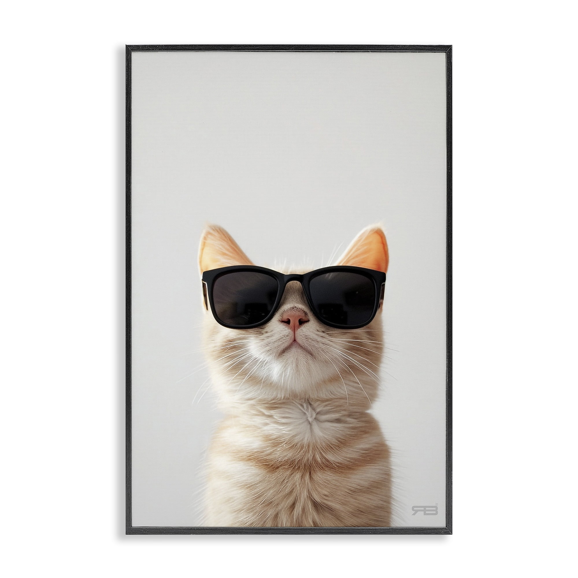 Stupell Industries Cool Sunglasses Cat Animals & Insects Painting Black Framed Art Print Wall Art, 20 x 30