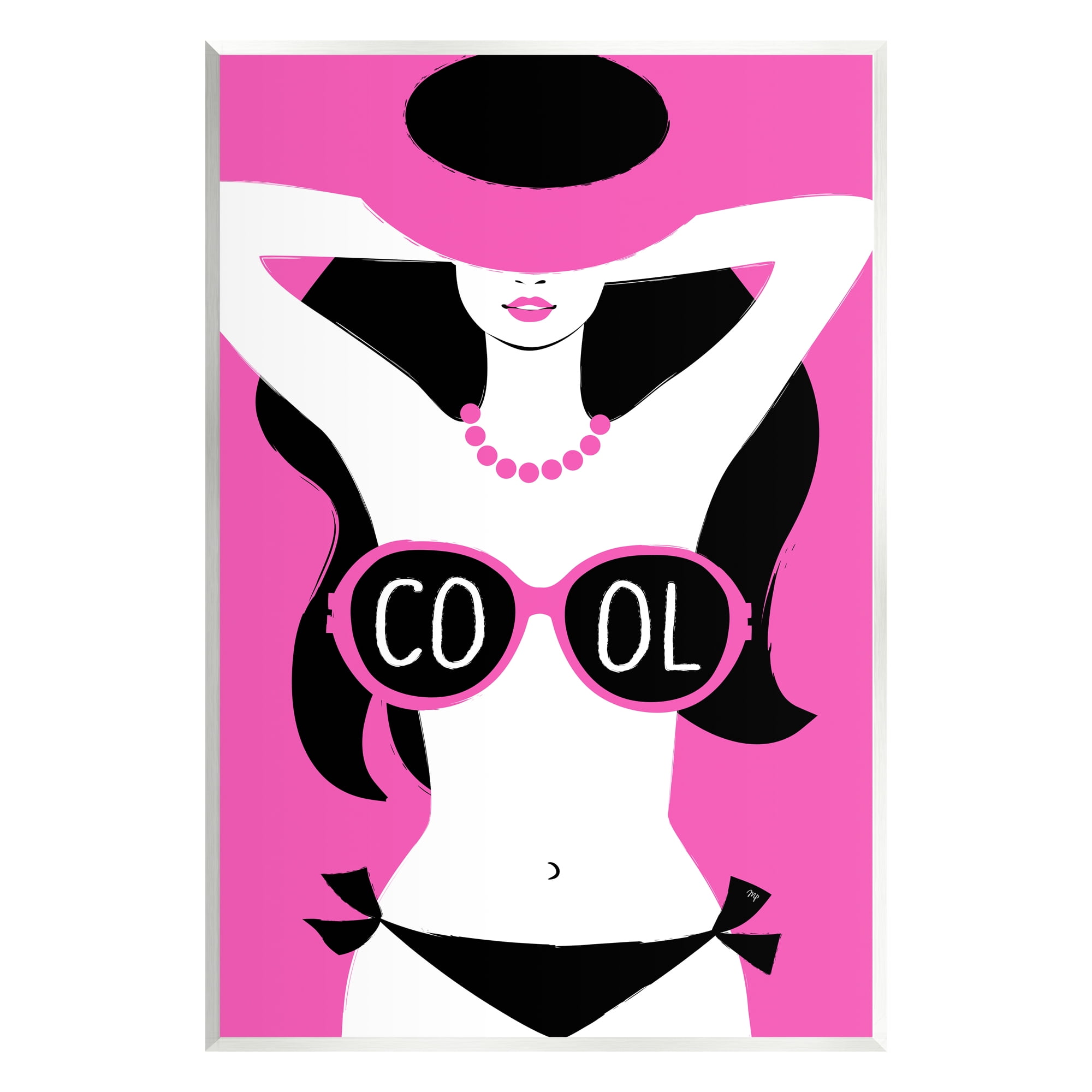 Stupell Industries Cool Sunglasses Woman Phrase Abstract Painting Unframed Art Print Wall Art, 13 x 19