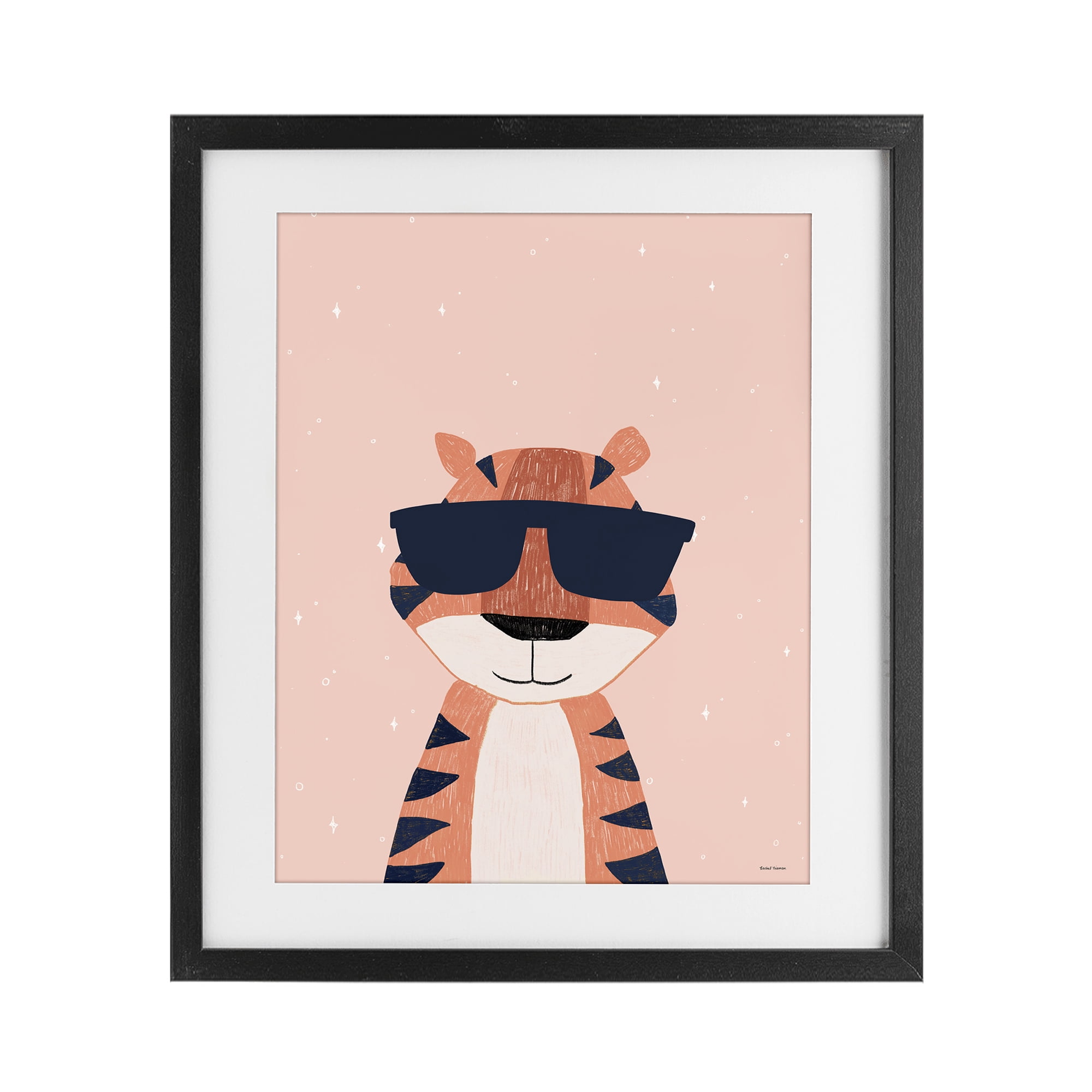 Stupell Industries Cool Tiger in Sunglasses Black Framed Print Under Glass, design by Rachel Nieman