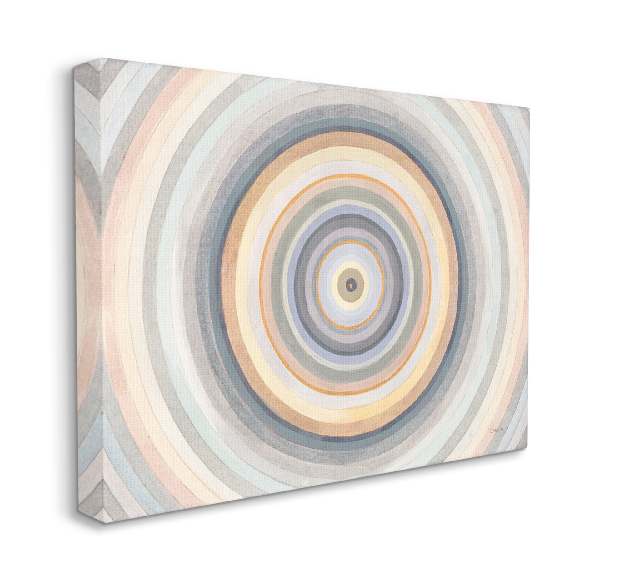 Stupell Industries Cool Tone Circular Rings Abstract Layered Shapes Canvas Wall Art, 24 x 30, Design by Danhui Nai