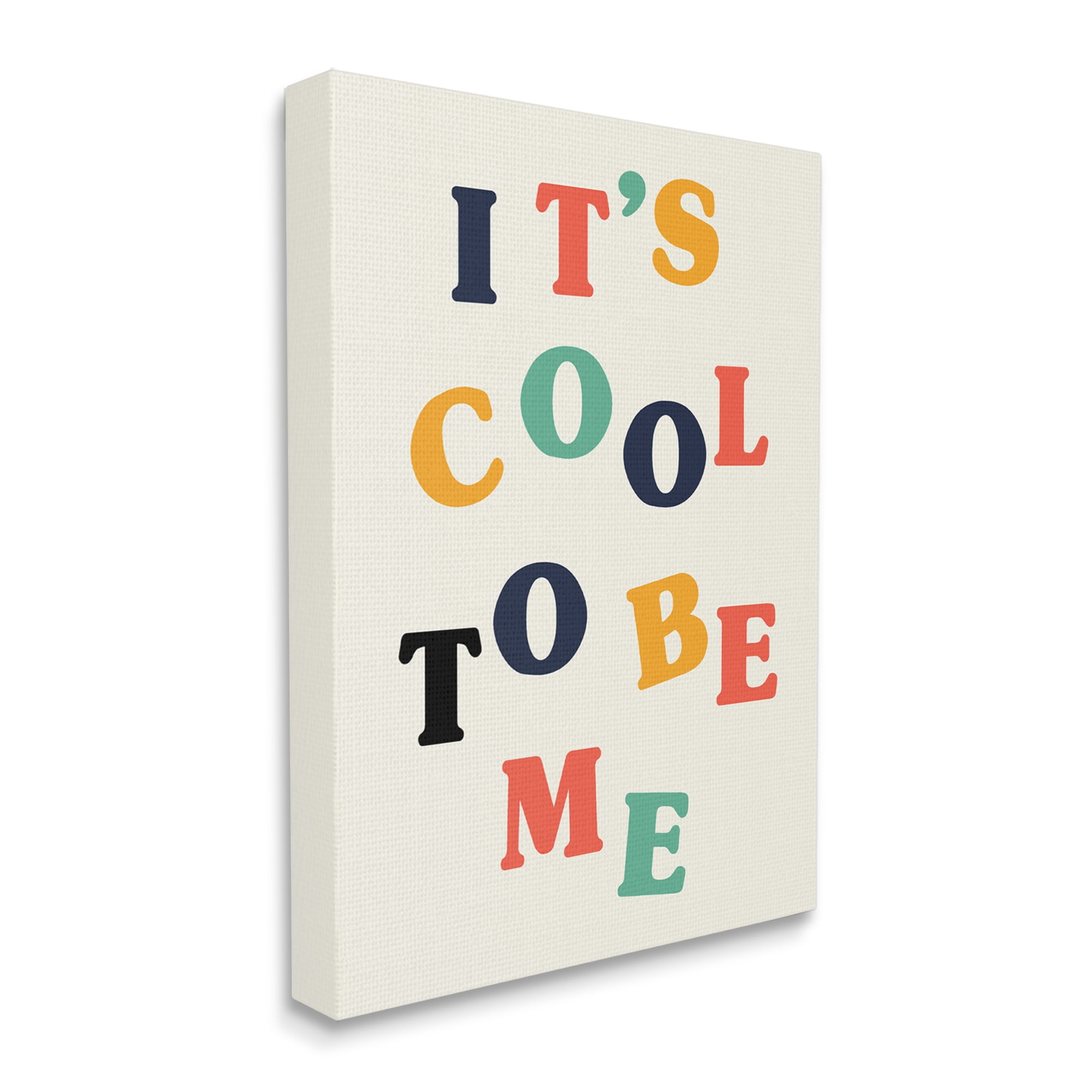 Stupell Industries Cool to Be Me Inspirational Phrase Bold Typography Inspirational Painting Gallery Wrapped Canvas Print Wall Art, 36 x 48