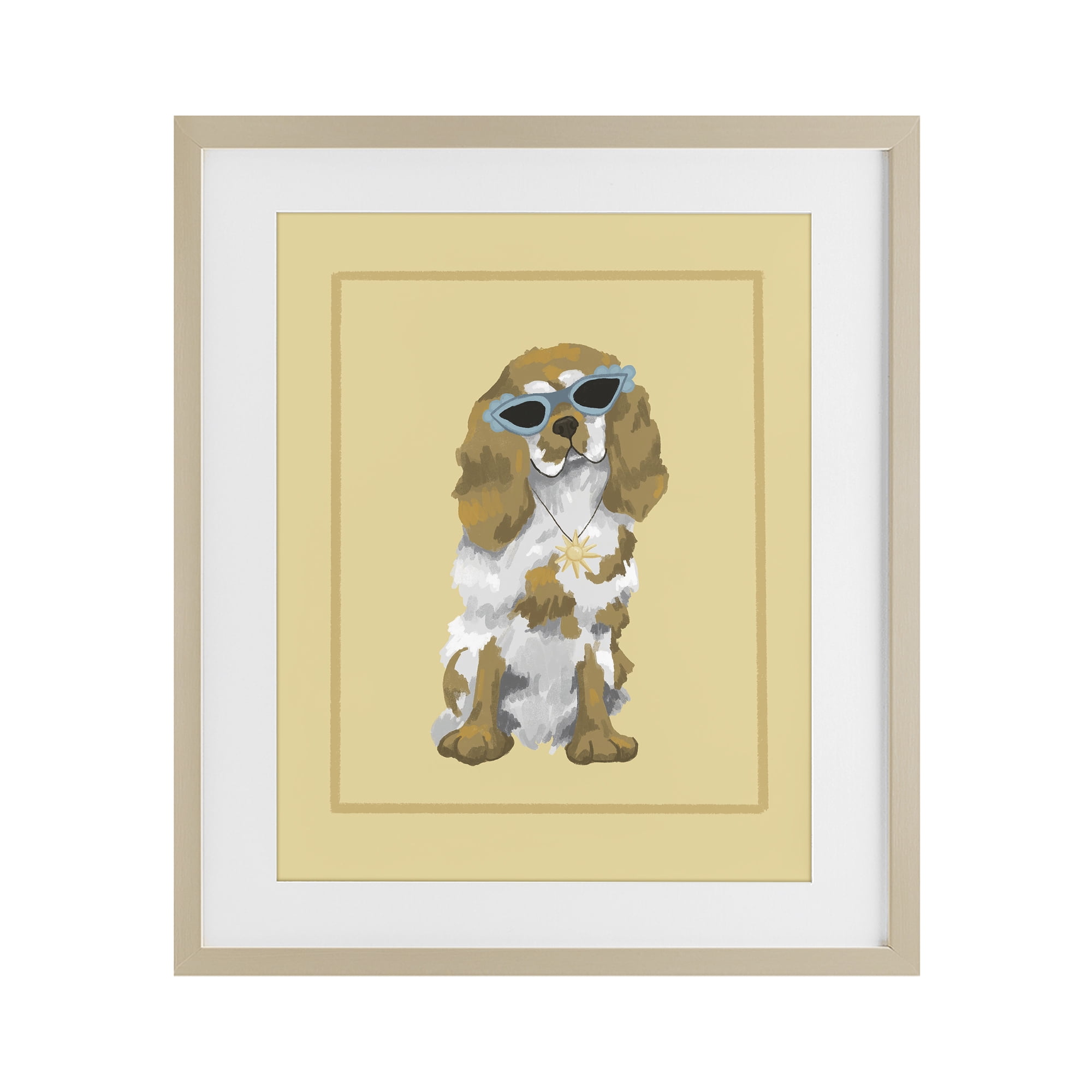 Stupell Industries Coolest Dog & Sunglasses Birch Framed Print Under Glass, design by Sadie Harper