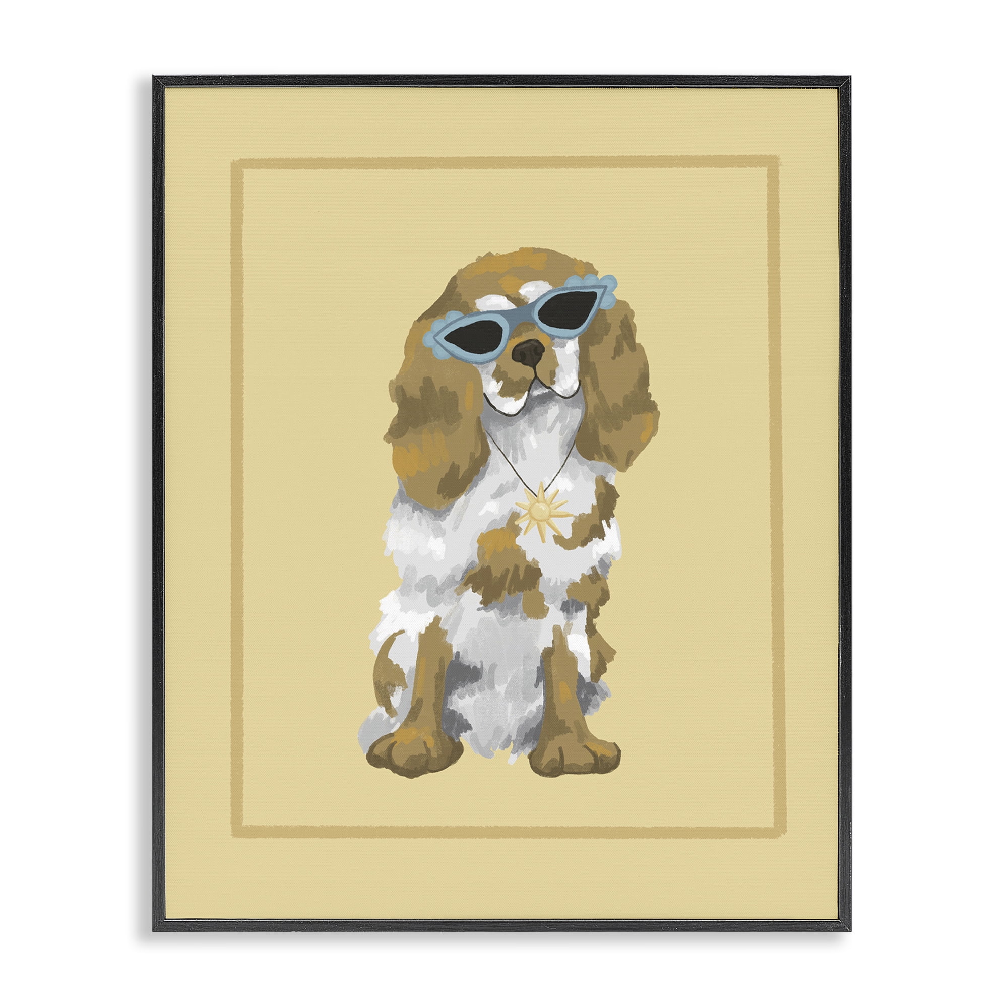 Stupell Industries Coolest Dog & Sunglasses Black Framed Giclee Art, design by Sadie Harper