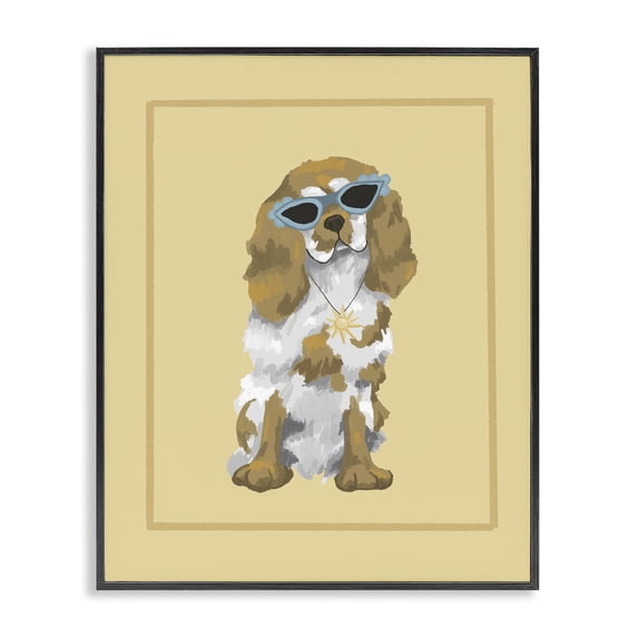 Stupell Industries Cottage Coolest Dog & Sunglasses Black Framed Giclee Art, 11 x 14, by Sadie Harper