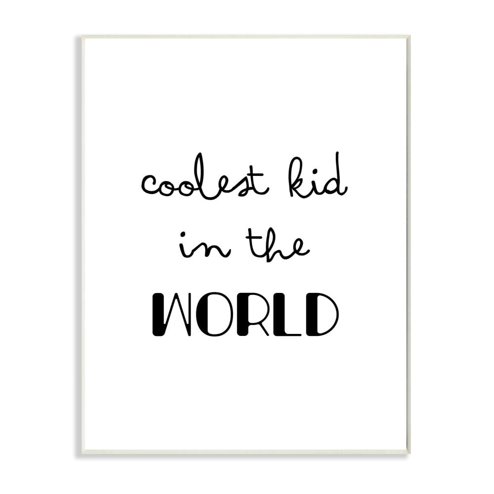 Stupell Industries Coolest Kid In the World Phrase Cursive Script Art for Kids Painting Unframed Art Print Wall Art, 13 x 19