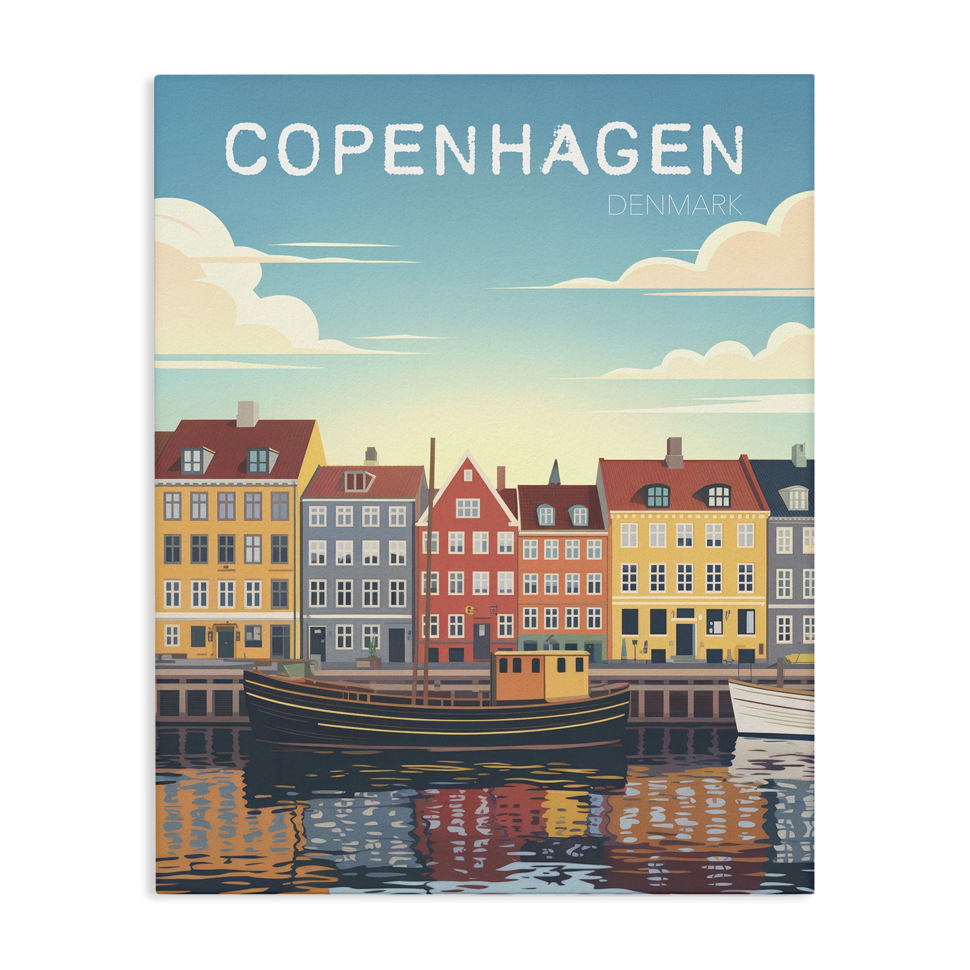 Stupell Industries Copenhagen Cityscape with River Canvas Wall Art, design by Andreas Magnusson