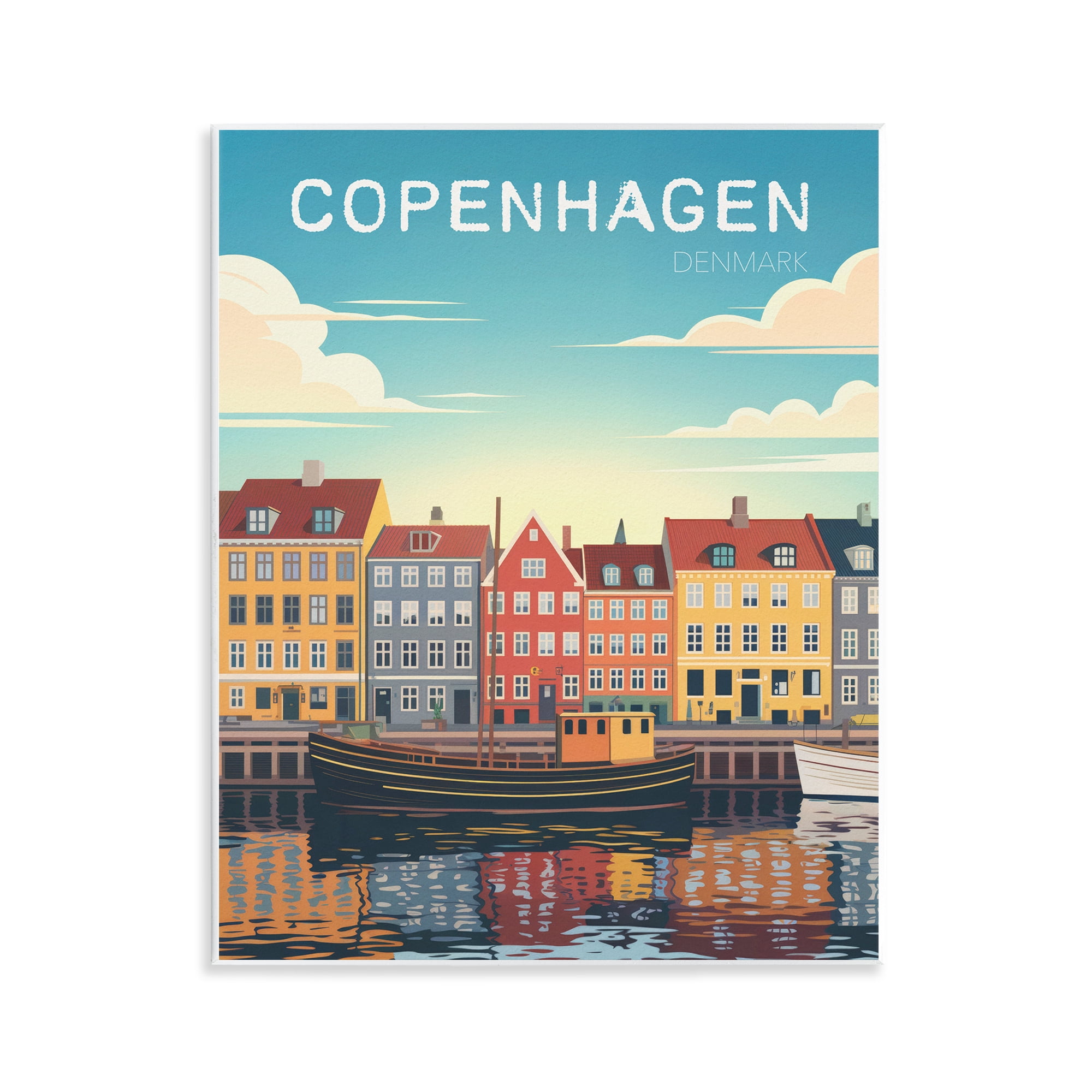 Stupell Industries Copenhagen Cityscape with River Wall Plaque Art, design by Andreas Magnusson