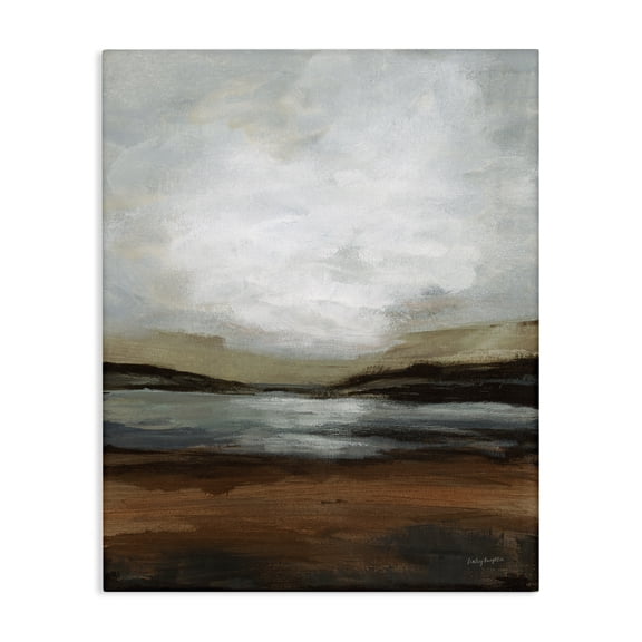 Stupell Industries Copper Creek Landscape Abstract Painting Wrapped Canvas Art Print Wall Art, 36 x 48