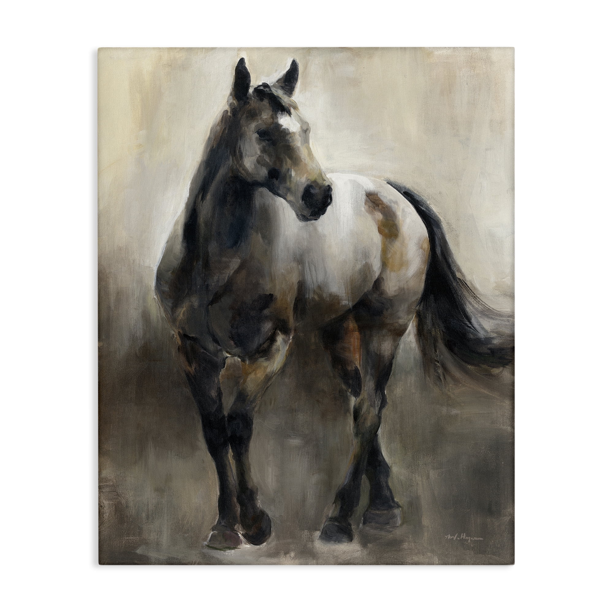 Stupell Industries Copper & Nickel Horse Animals Painting Wrapped Canvas Art Print Wall Art, 24 x 30