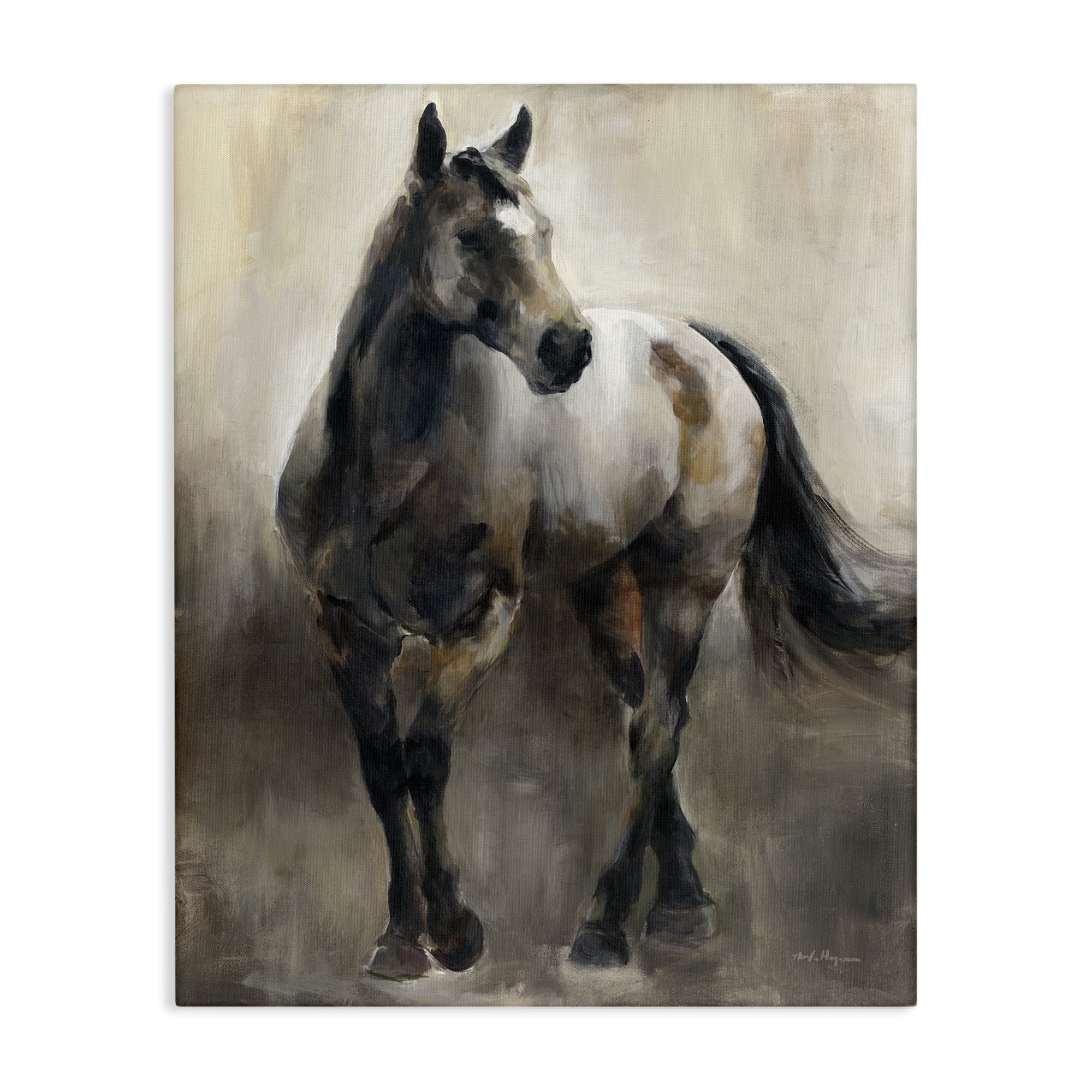 Stupell Industries Copper & Nickel Horse Animals Painting Wrapped Canvas Art Print Wall Art, 30 x 40