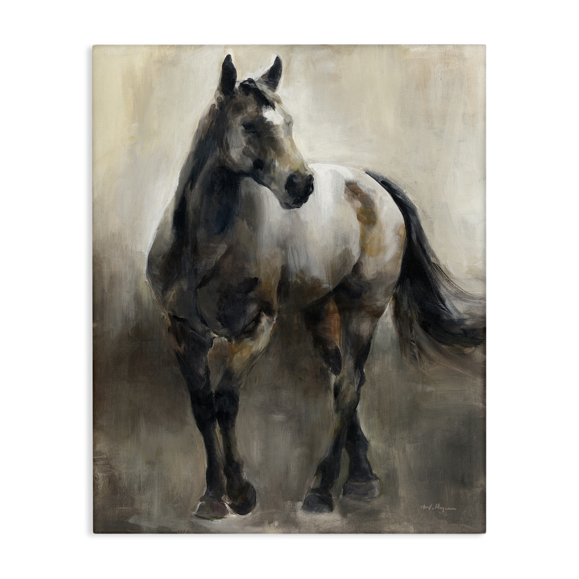 Stupell Industries Copper & Nickel Horse Animals Painting Wrapped Canvas Art Print Wall Art, 36 x 48