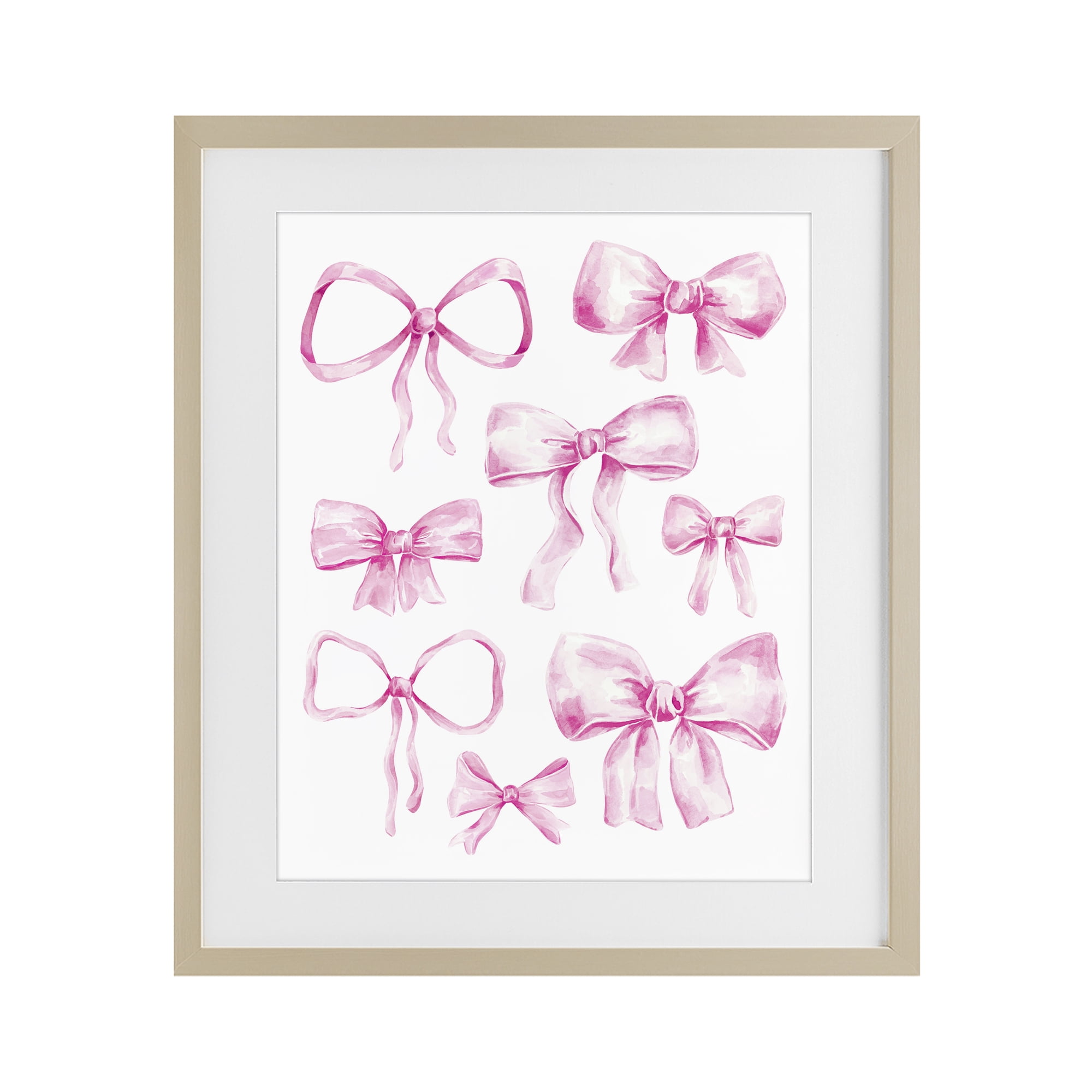 Stupell Industries Coquette Bow Collection Birch Framed Print Under Glass, design by Bethany Sandoval