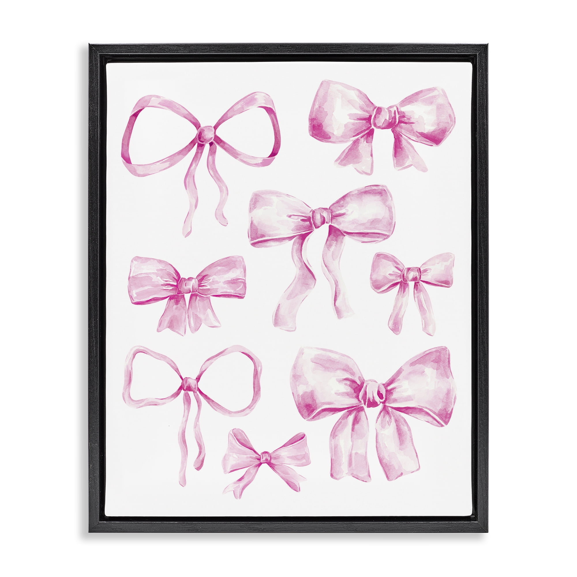 Stupell Industries Coquette Bow Collection Black Framed Floater Canvas Wall Art, design by Bethany Sandoval