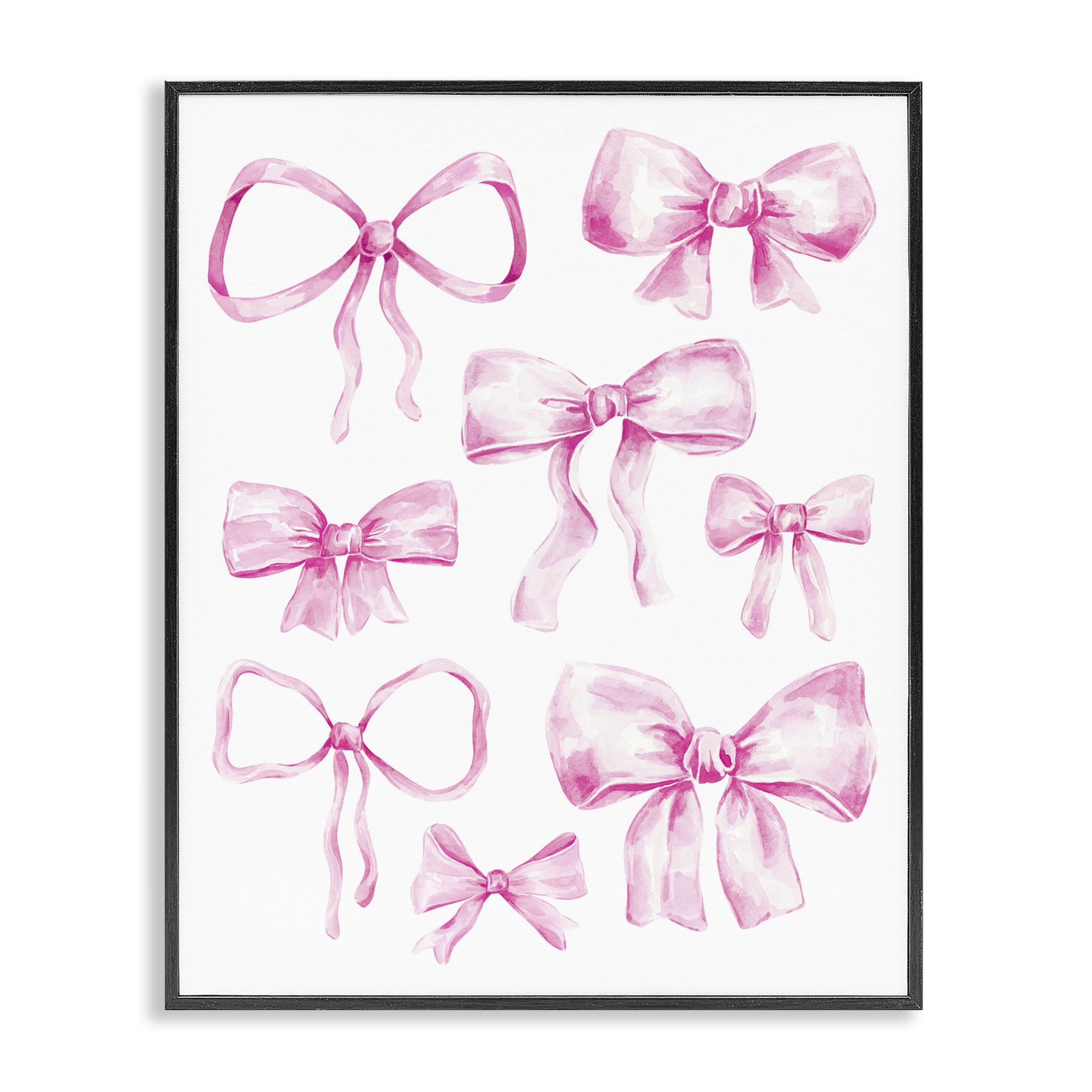 Stupell Industries Coquette Bow Collection Black Framed Giclee Art, design by Bethany Sandoval